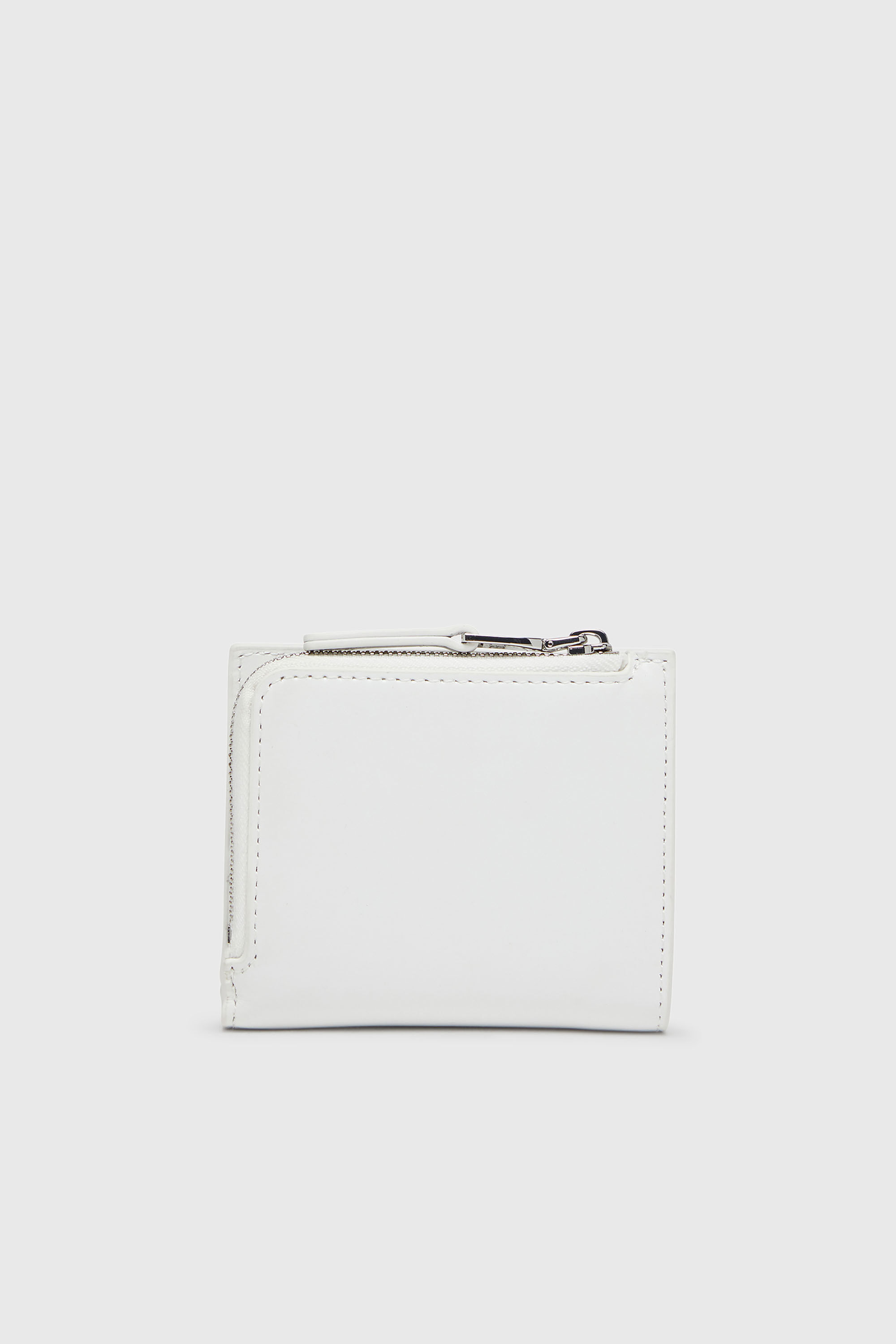 Diesel - 1DR BI FOLD ZIP L, Woman's Bi-fold wallet in leather in White - 2