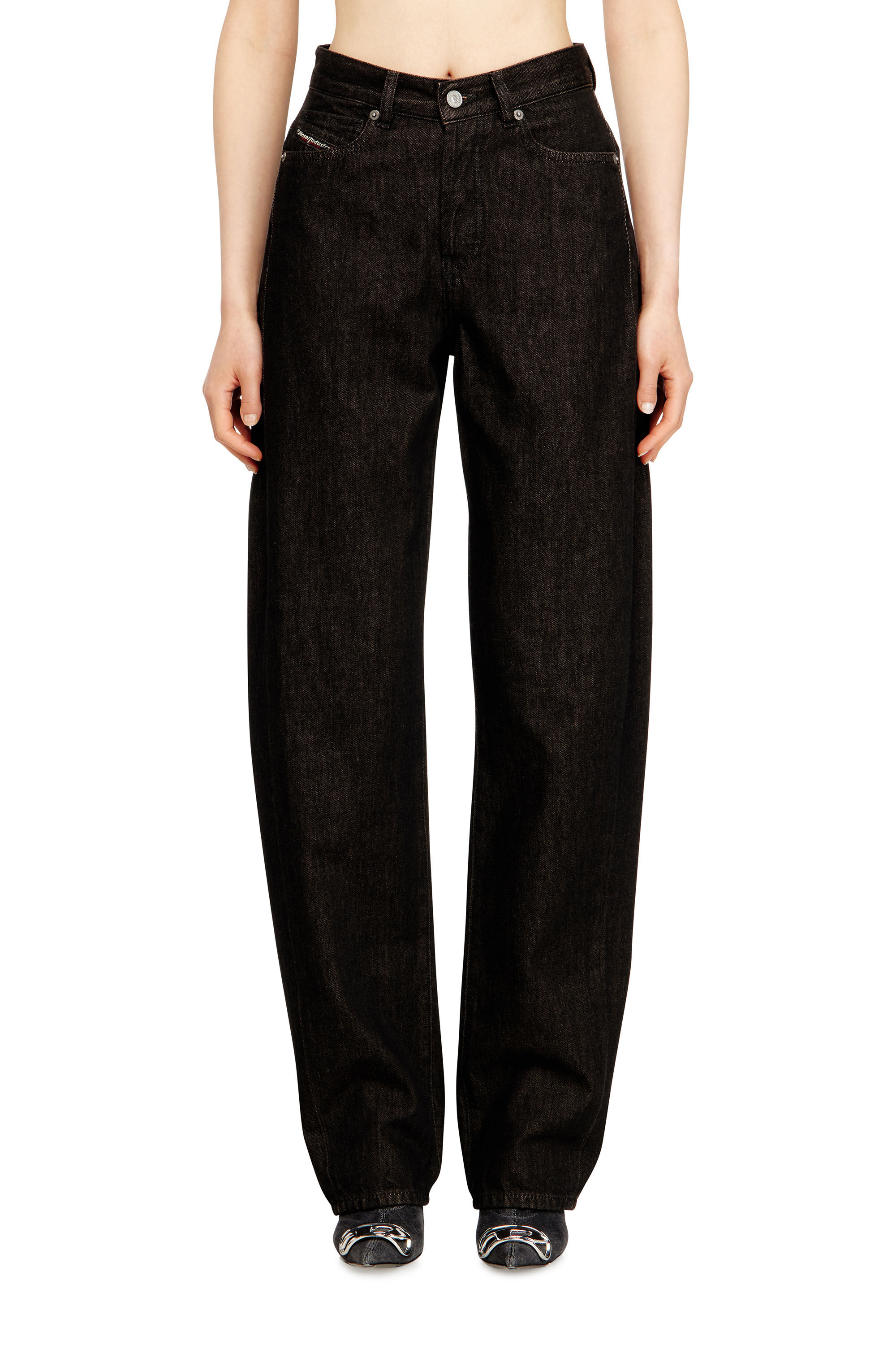 Diesel - Woman's Relaxed Jeans 1974 D-Ellz 09N25, Black/Dark grey - 3