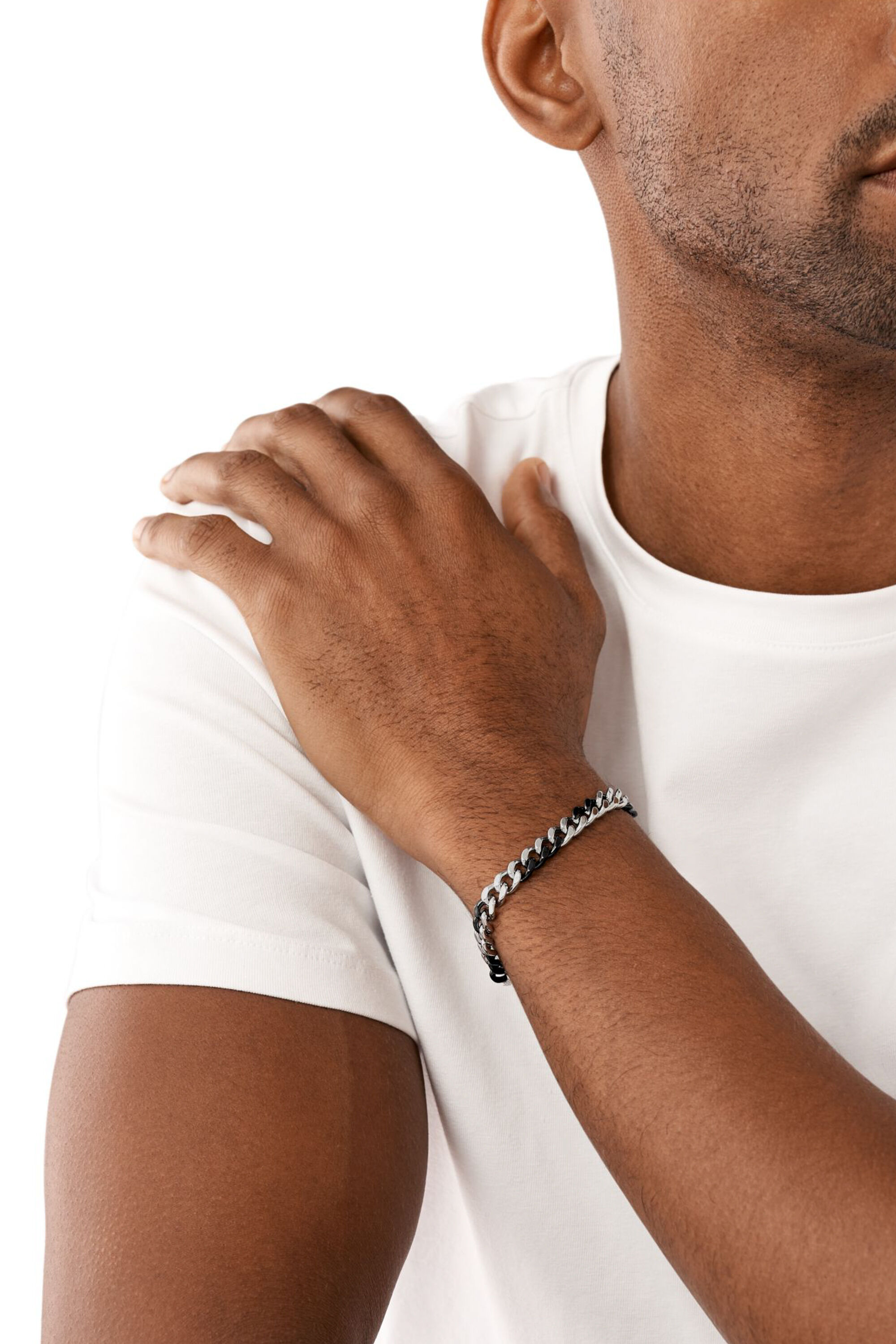 Women's Two-Tone stainless steel chain bracelet | Silver