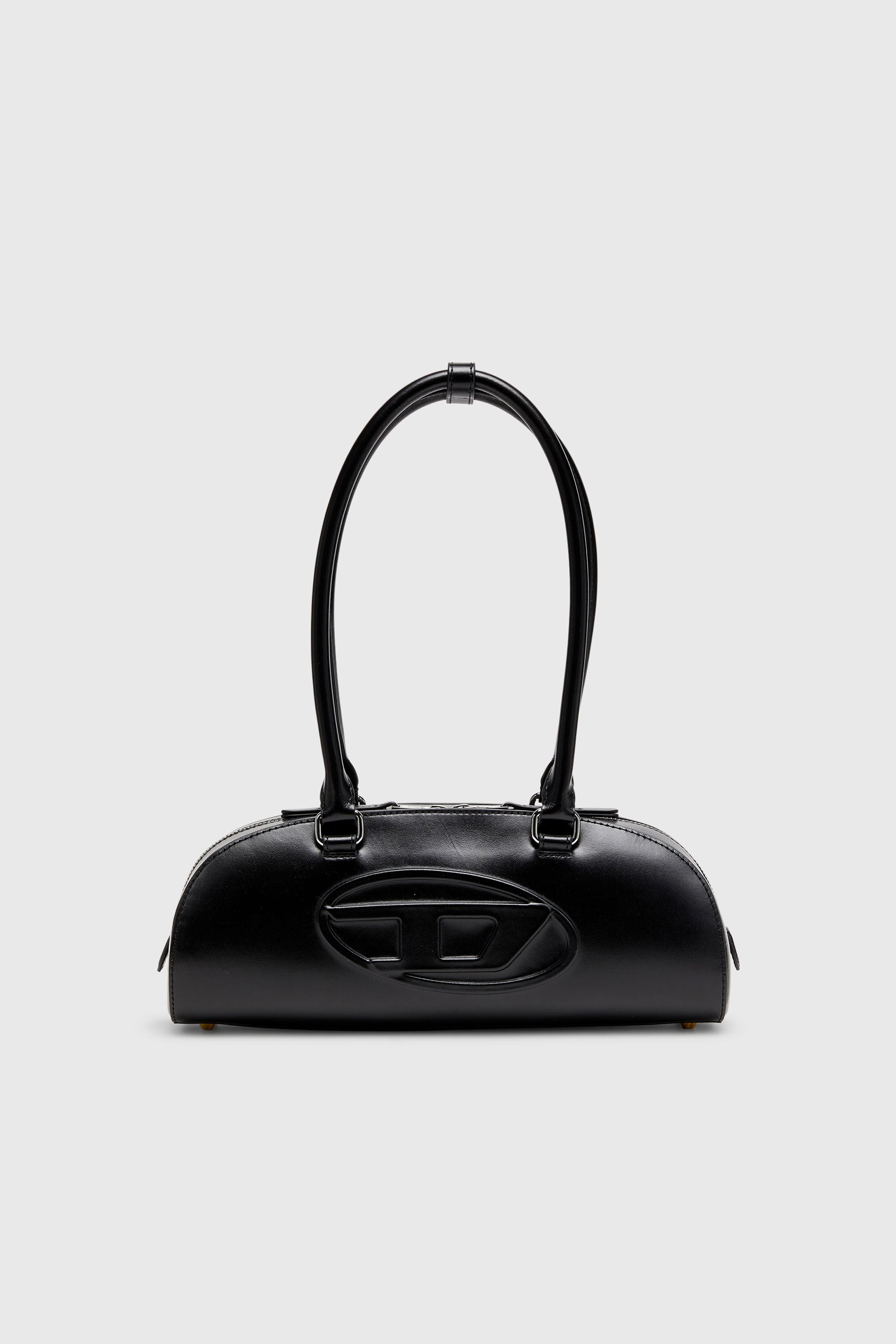 Diesel - 1DR DOME SHOULDER EW, Woman's 1DR Dome - Elongated bowling bag in leather in Black - 1