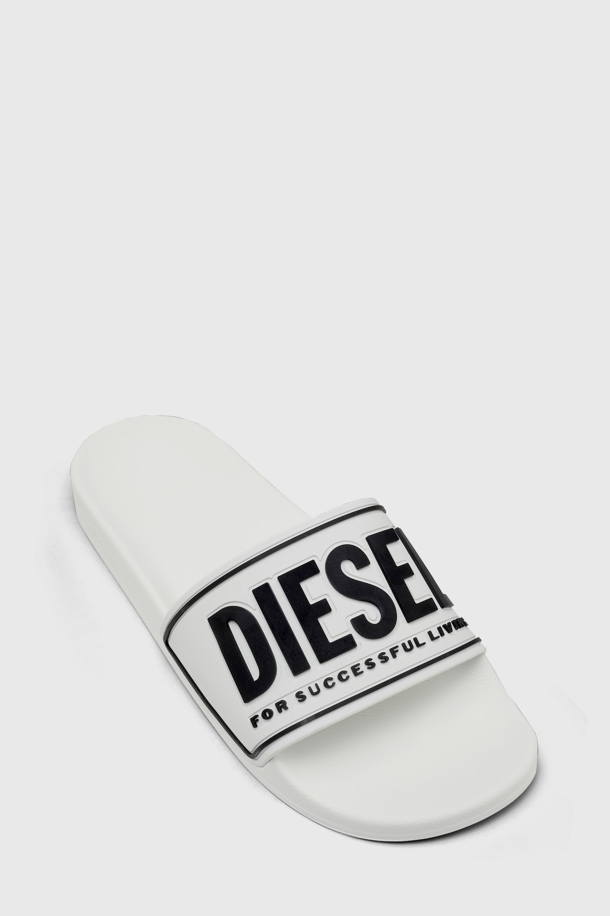 Diesel - SA-MAYEMI CC W, Woman's Sa-Mayemi-Rubber slides with embossed logo in White - 6