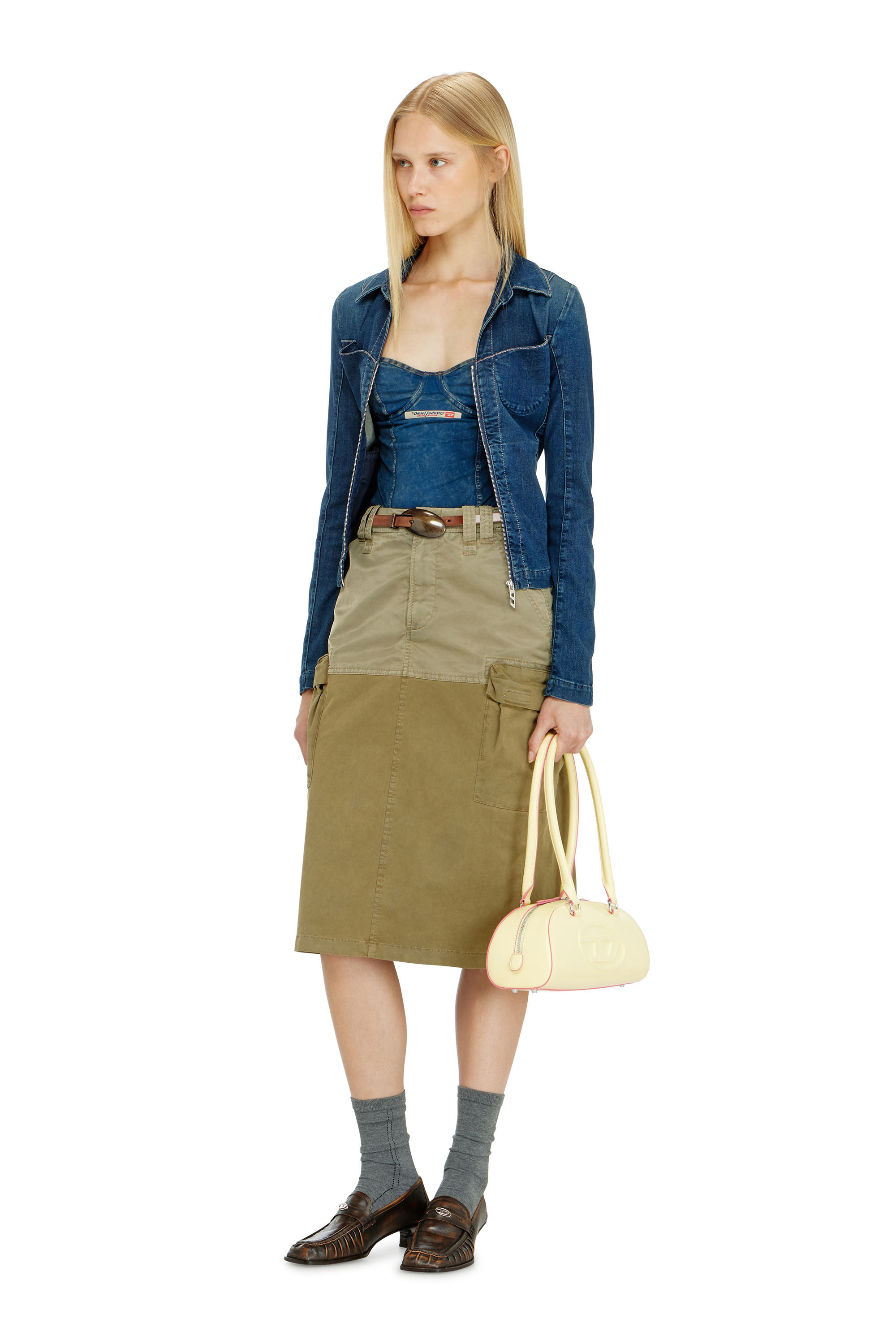 Diesel - O-DELE, Woman's Cargo midi skirt in cotton and nylon in null - 1