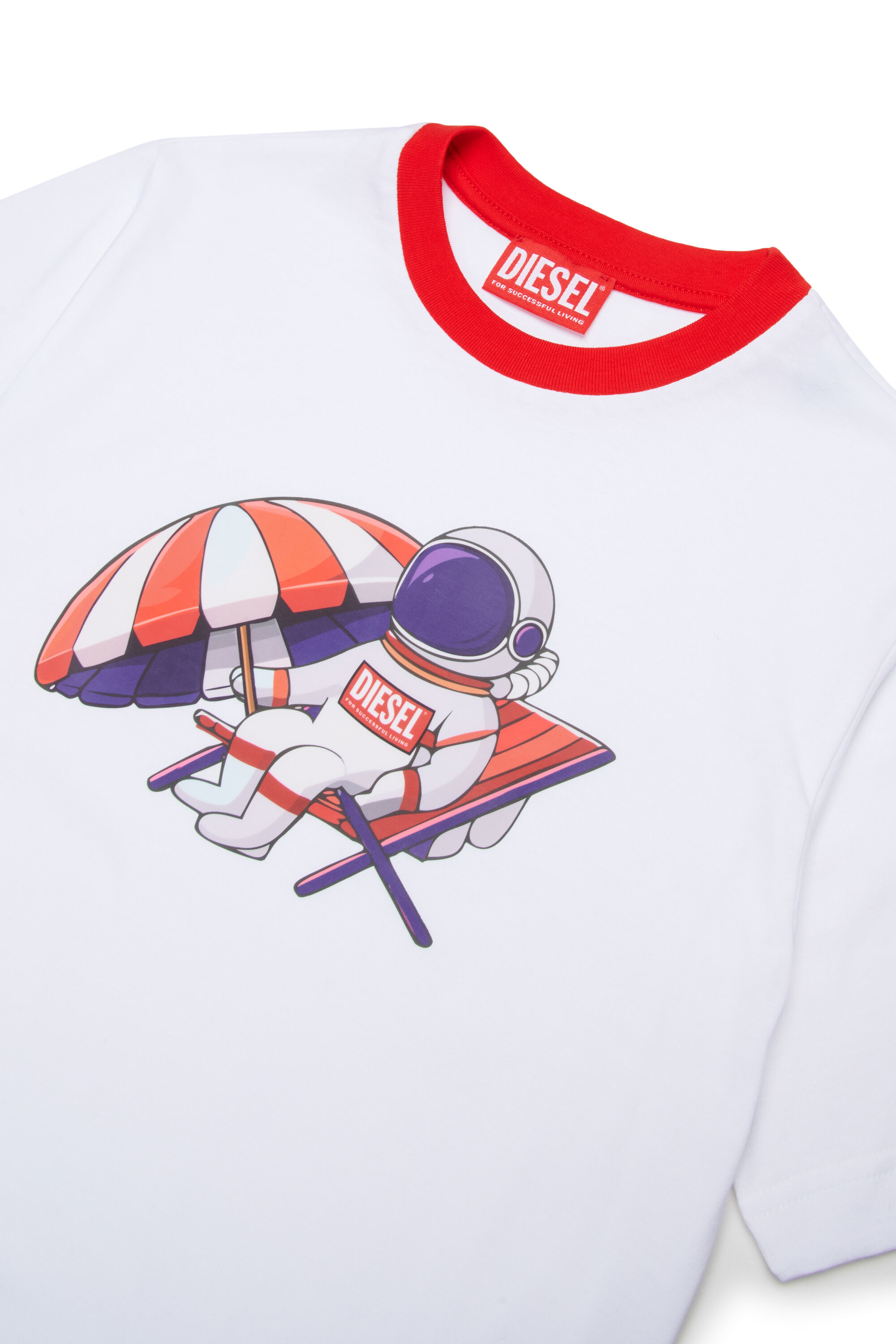 Diesel - MTSPACY OVER, Man's Ring T-shirt with astronaut graphic in White - 3