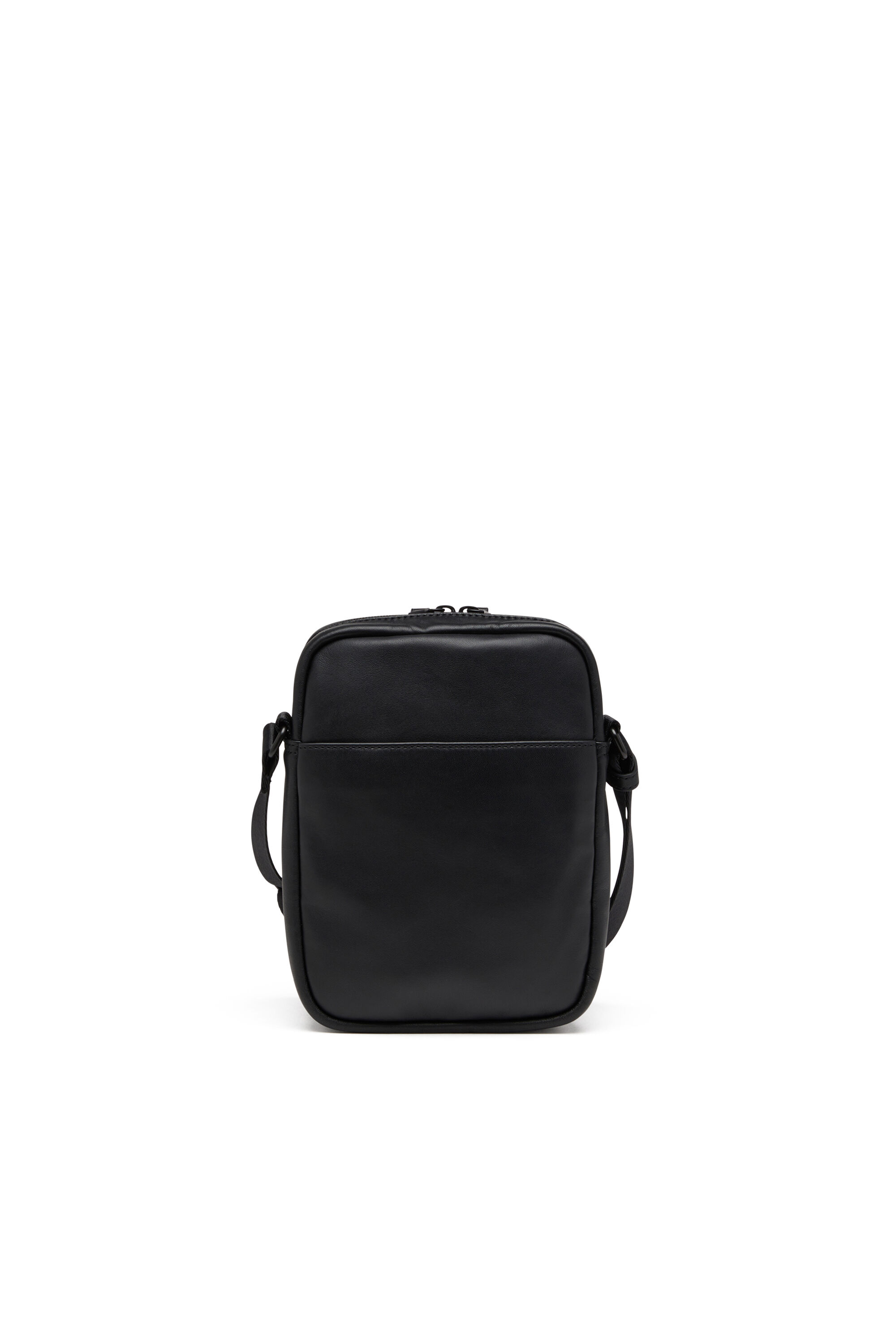 Diesel - RAVE CROSSBODY X, Man's Rave-Leather crossbody bag with tonal metal D in Black - 3