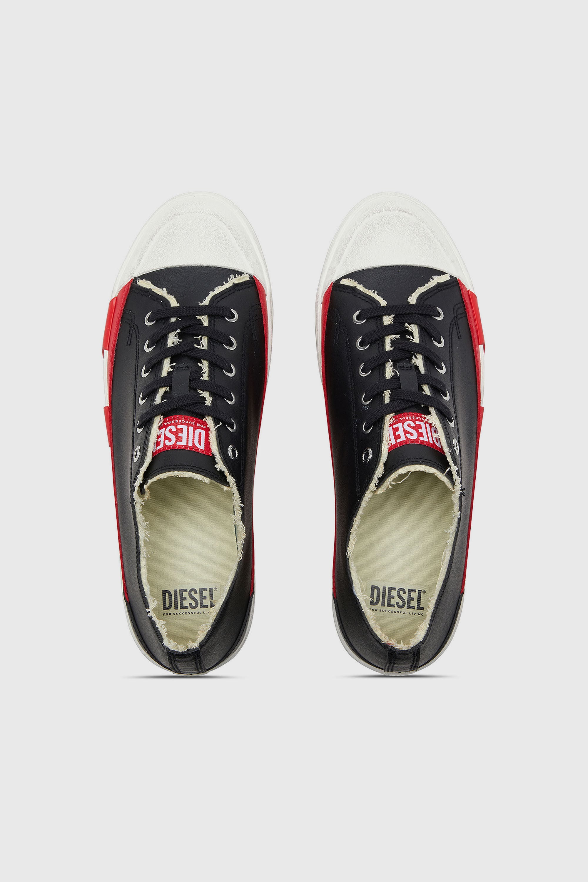 Diesel - S-D-VERSE LOW II, Man's S-D-Verse logo sneakers in Black/Red - 4