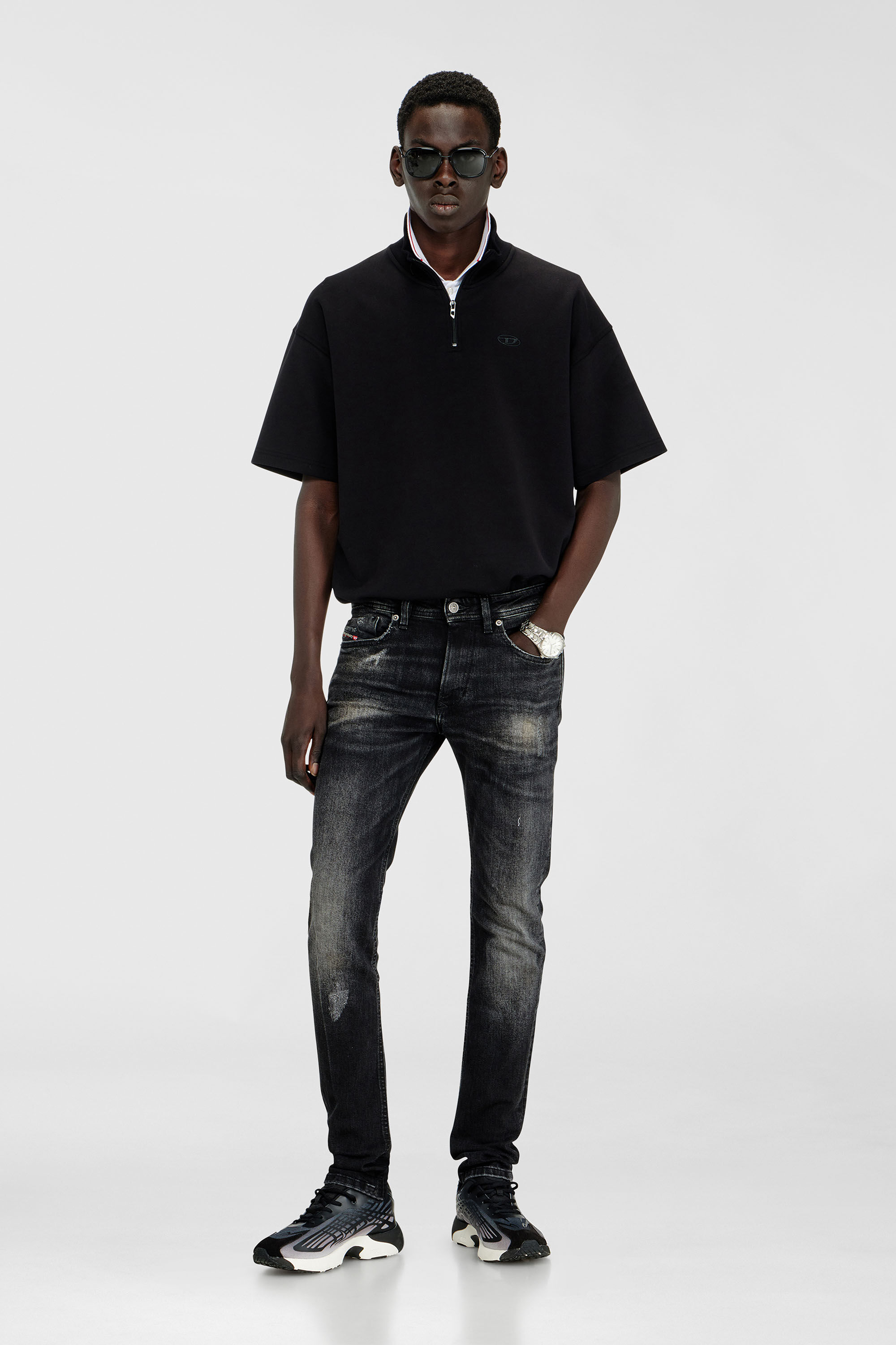 Diesel - Man's Skinny Jeans 1979 Sleenker 0DBDP, Black/Dark grey - 1