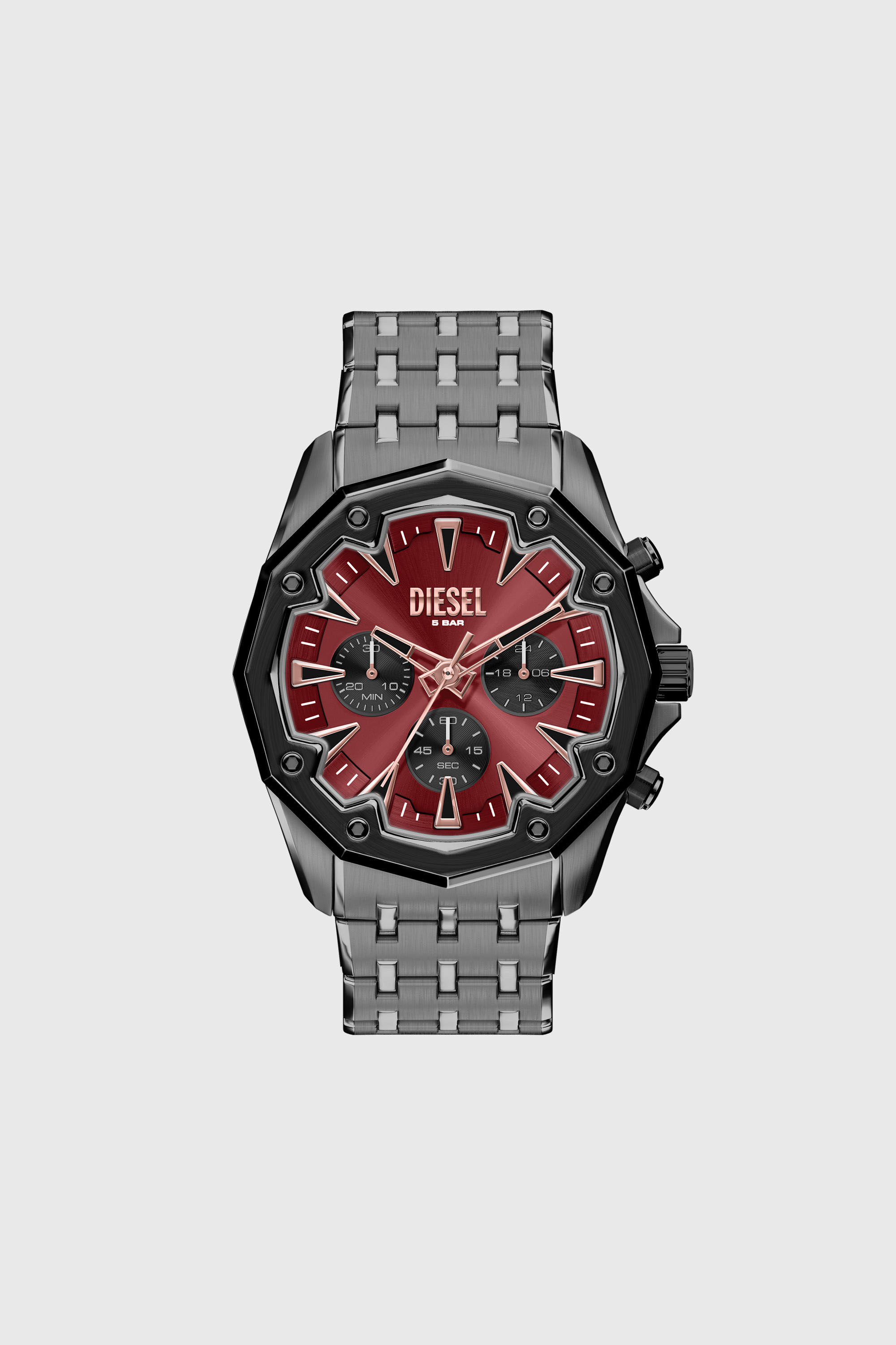 Diesel - DZ4715 WATCH, Man's Stinger gunmetal stainless steel watch in Dark grey - 1