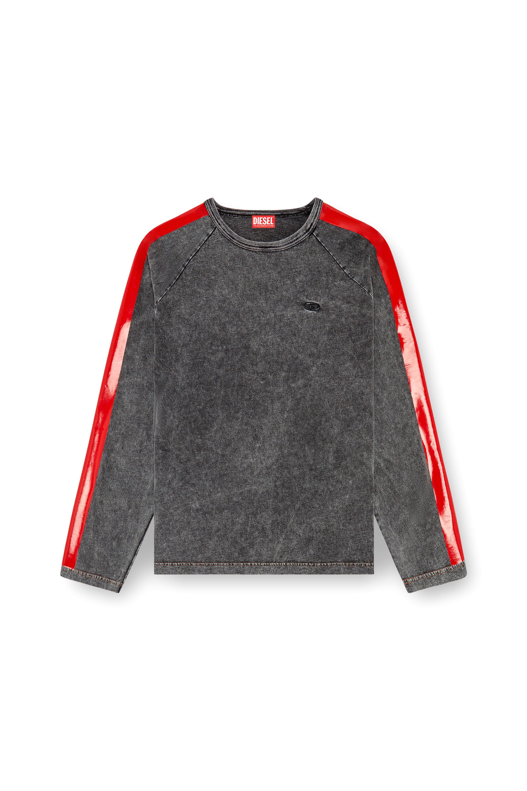 Diesel - T-REDROXT, Man Long-sleeve T-shirt with glossy bands in Black - Image 2