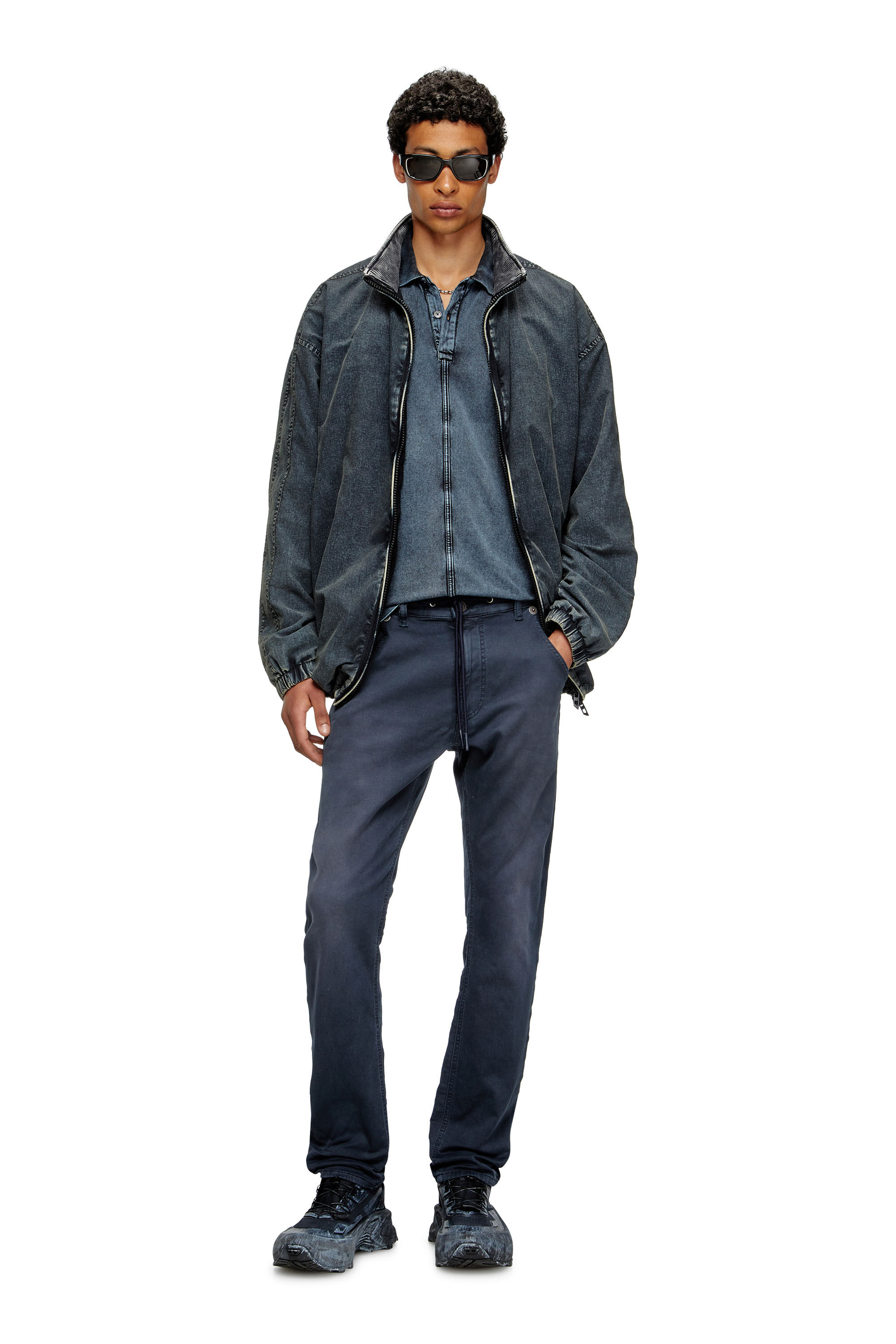 Diesel - Man's Regular 2030 D-Krooley Joggjeans® 0670M, Dark Blue - 1