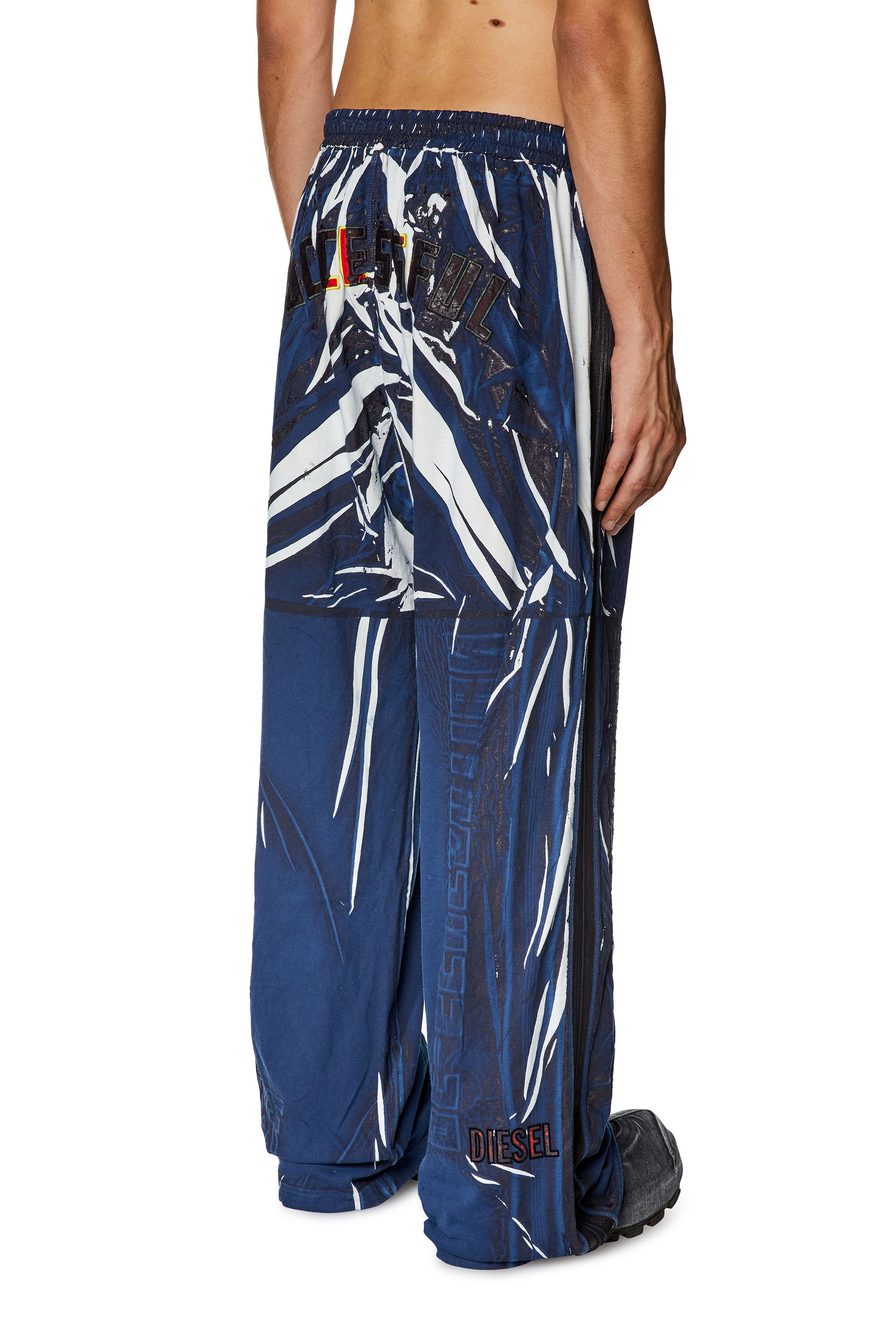 Diesel - P-ROWY-LONG, Man's Track pants with shadowy overprint in Dark Blue - 4