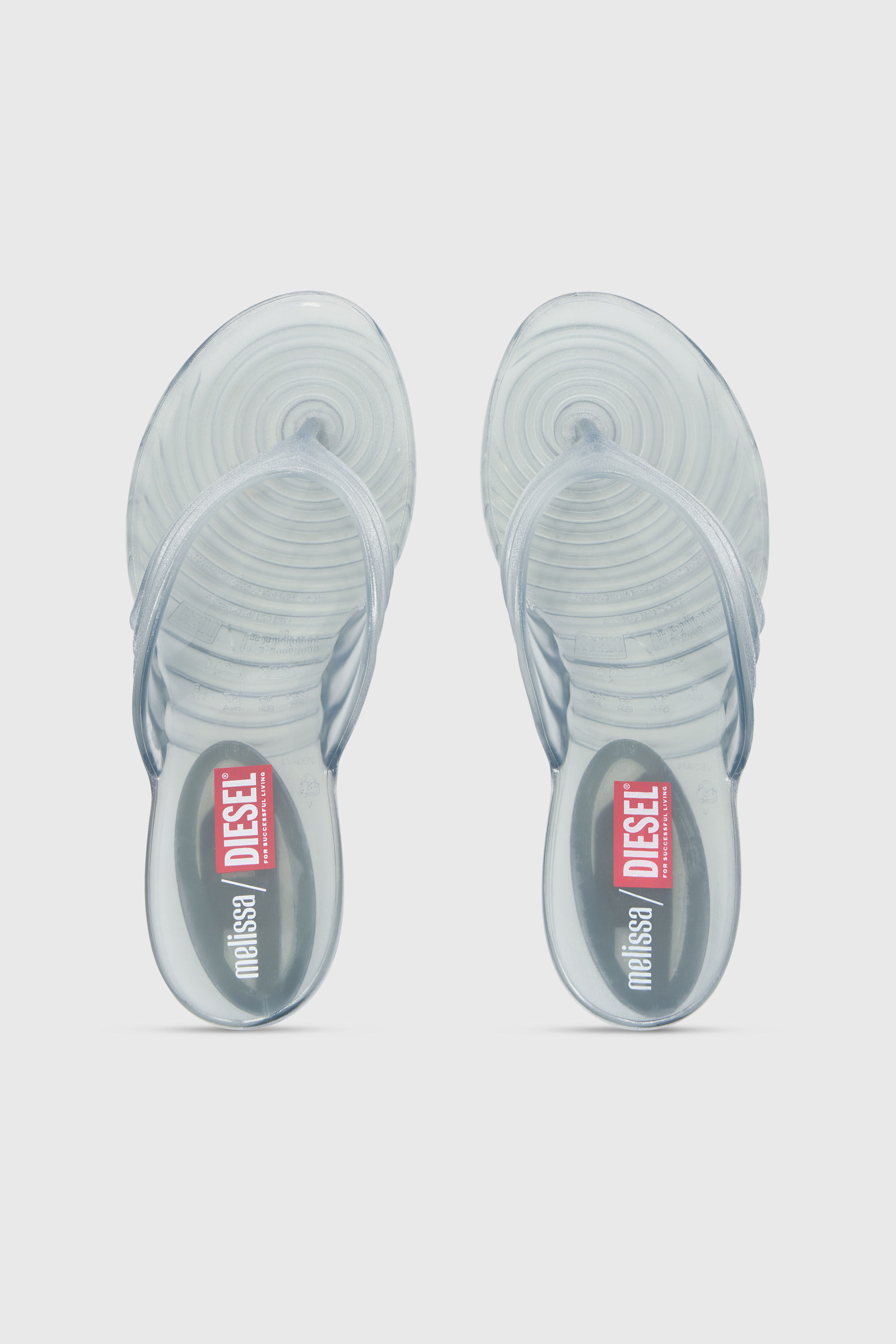 Diesel - MELISSA QUANTUM THONG, Woman's Sculptural flip-flops in Melflex&reg; in Silver - 4