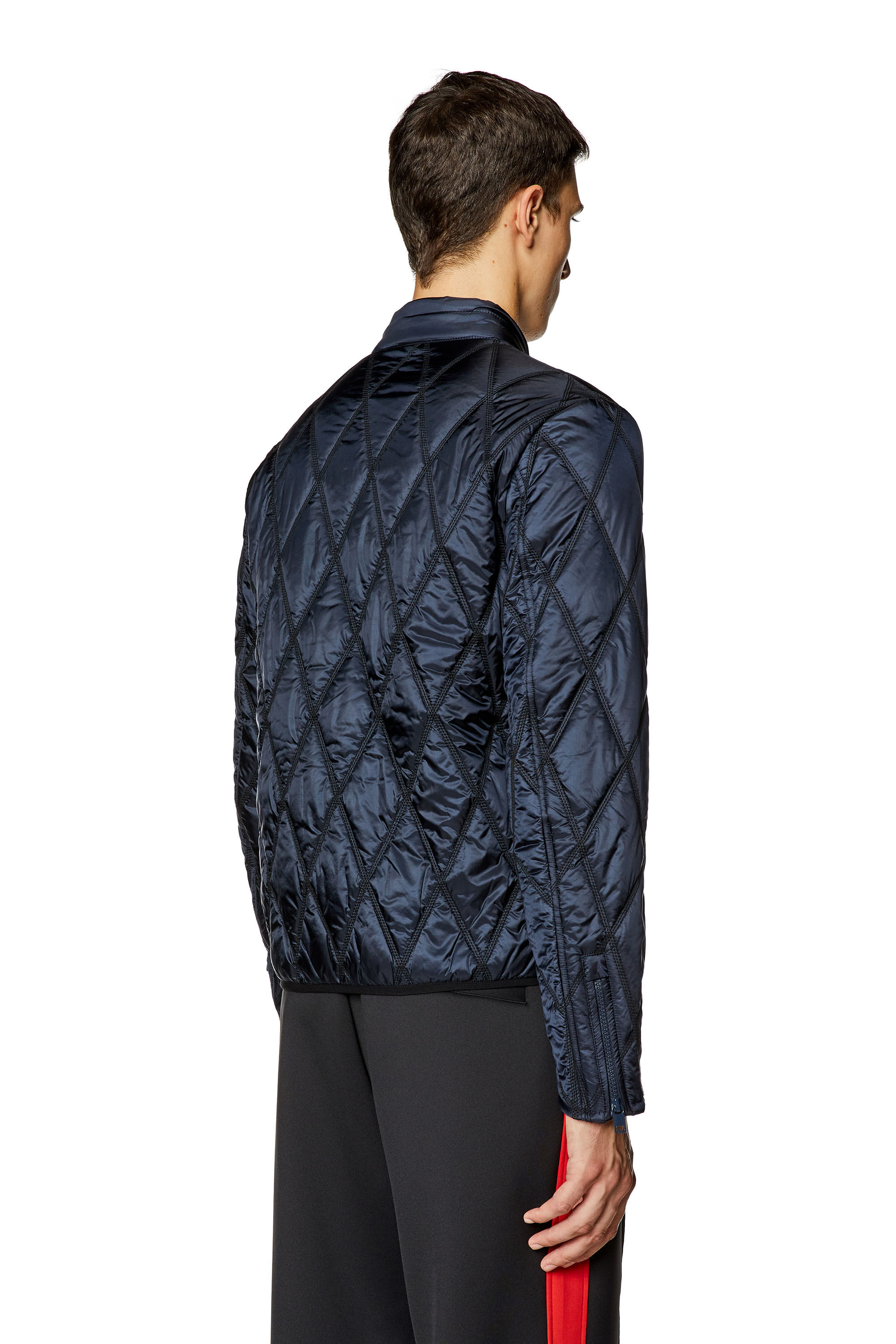 Diesel - J-NIEL, Man Mock-neck jacket in quilted nylon in Blue - Image 2