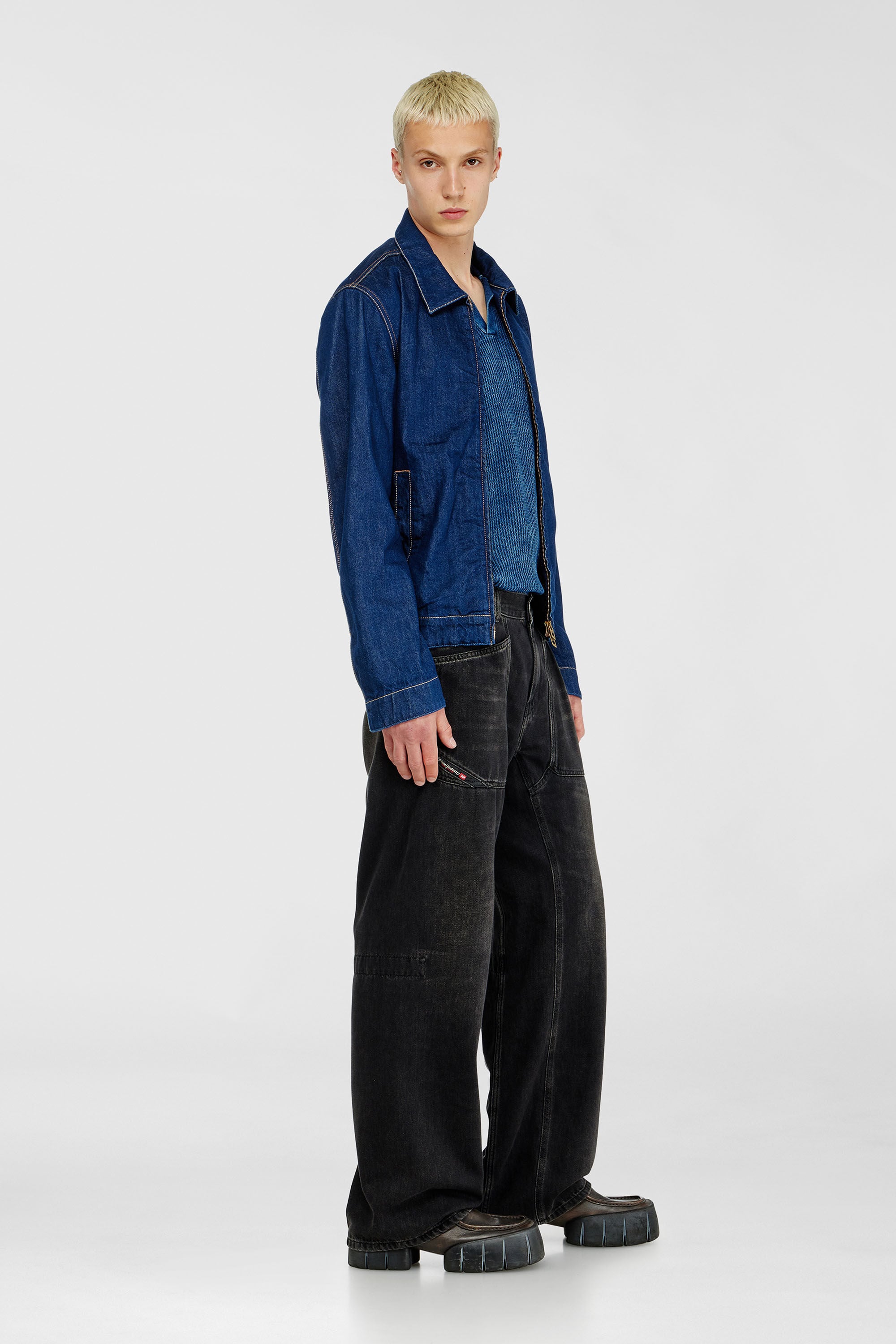 Diesel - Man's Relaxed Jeans D-Zeta 09J96, Black/Dark grey - 2