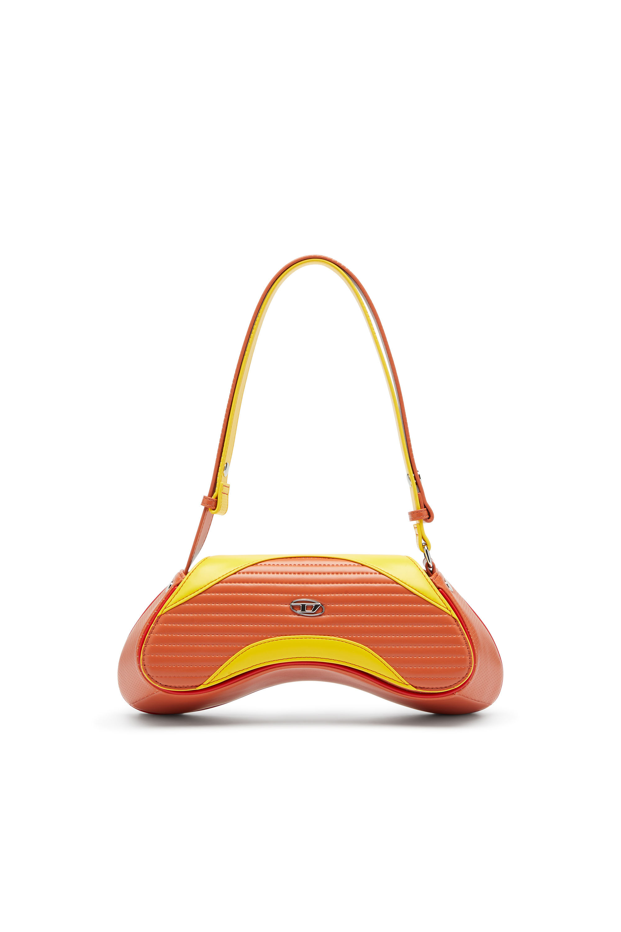 Diesel - PLAY CROSSBODY, Woman's Play - Crossbody bag in quilted perforated PU in Orange/Yellow - 1