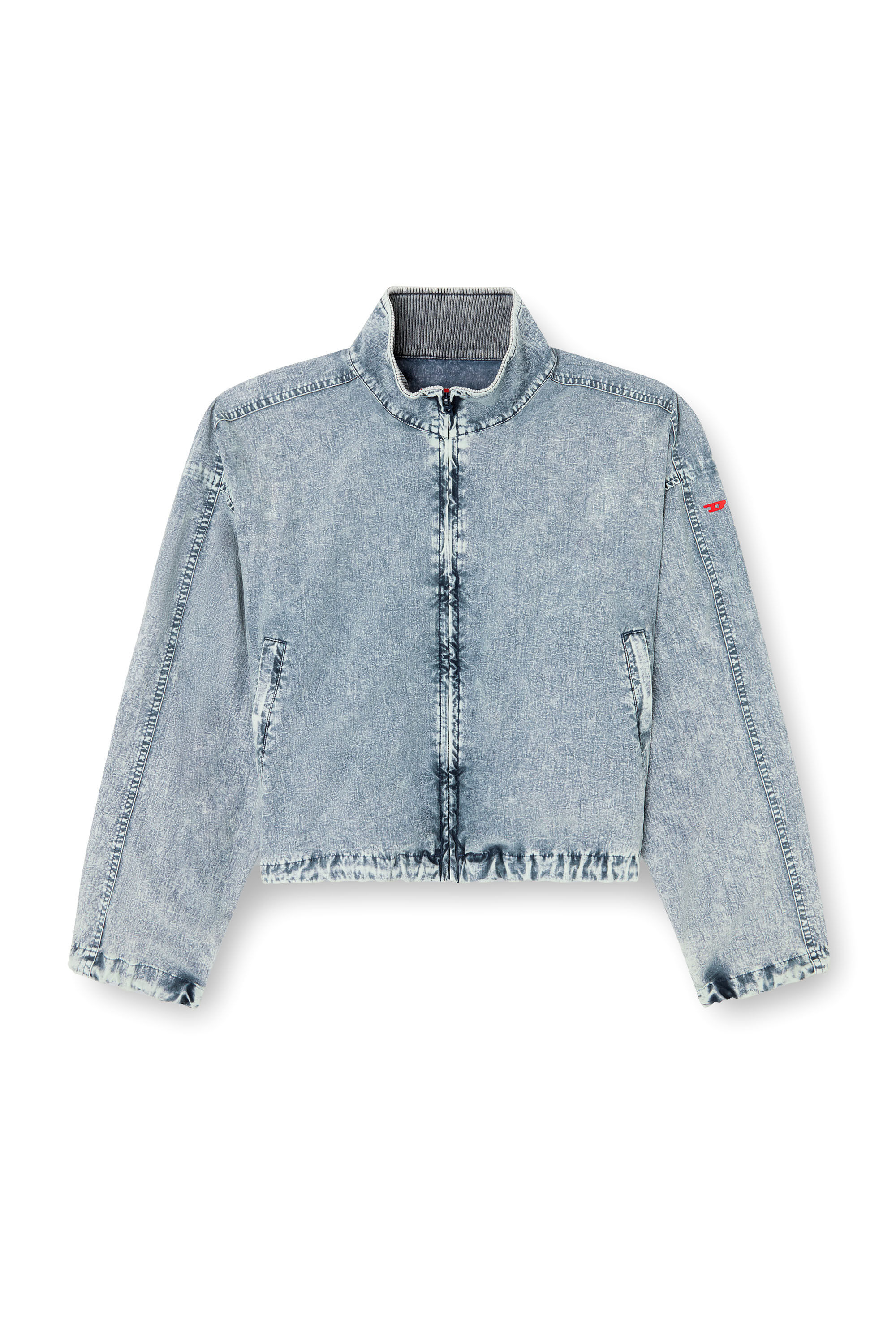 Diesel - G-LEAM-R1, Woman's Cropped jacket in recycled nylon taslan in Light Blue - 2