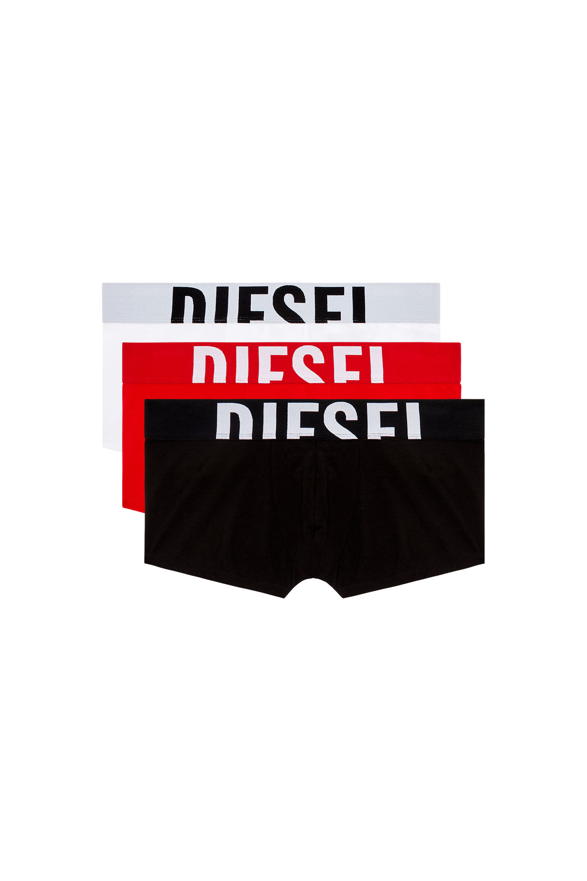 Diesel - UMBX-DAMIENTHREEPACK-5.5EL, Man's 3-pack of boxer briefs with cut-off logo in Black/White - 2