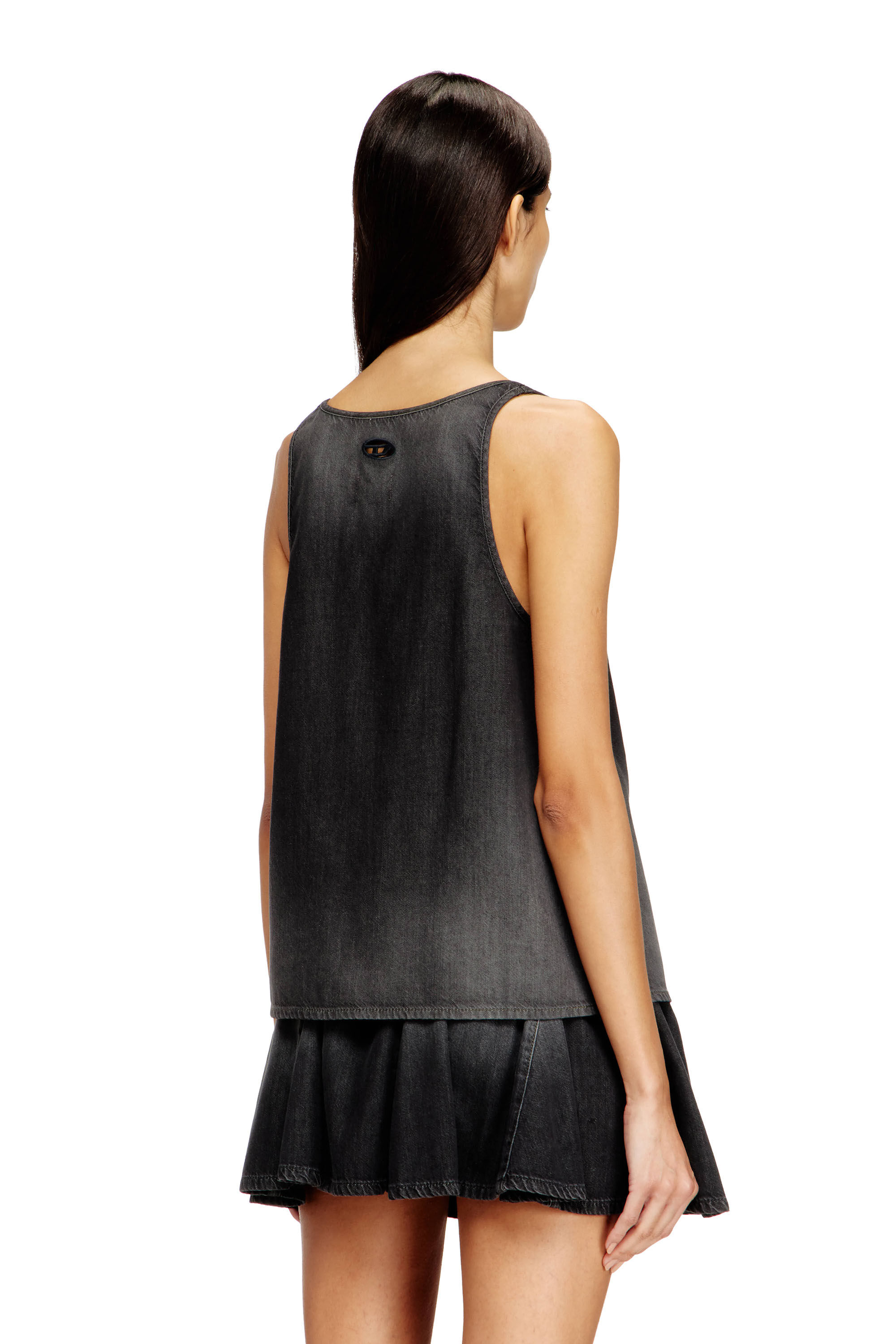 Diesel - DE-MISY-S, Woman's Sleeveless top in lightweight denim in Black - 4