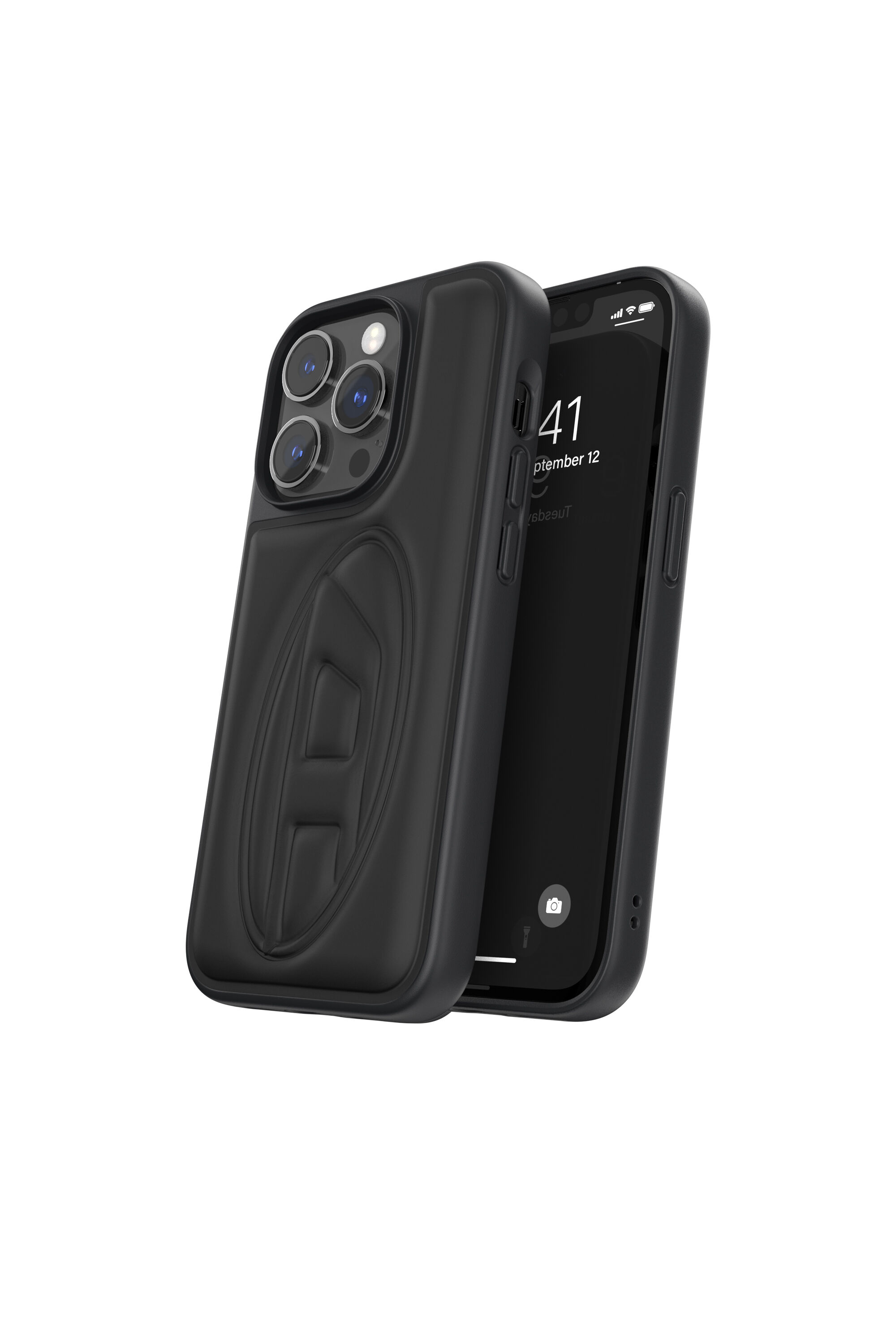 Diesel - 53407 MOULDED CASE, Unisex Moulded case D logo for iPhone 14 Pro in Black - Image 3