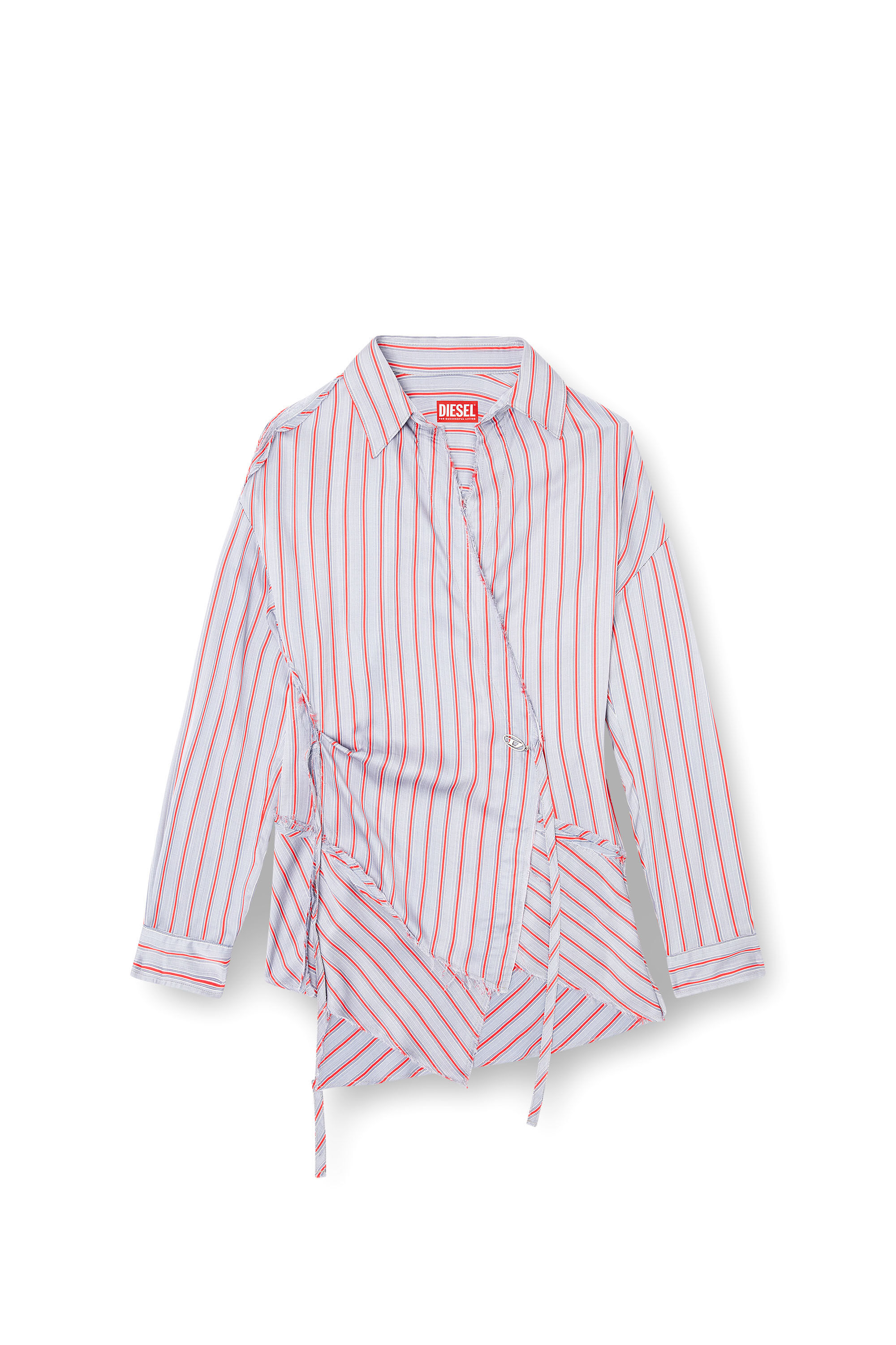 Diesel - C-RAZY, Woman's Asymmetrical wrap shirt in Violet/Pink - 2