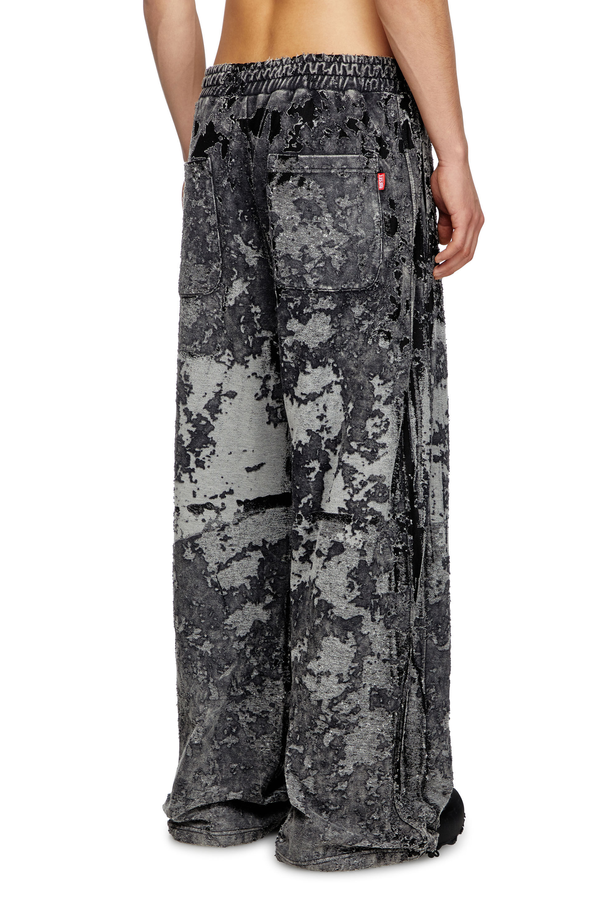 Diesel - P-MARTIS-SHOW, Man's Burnout track pants with camo effect in Black - 3