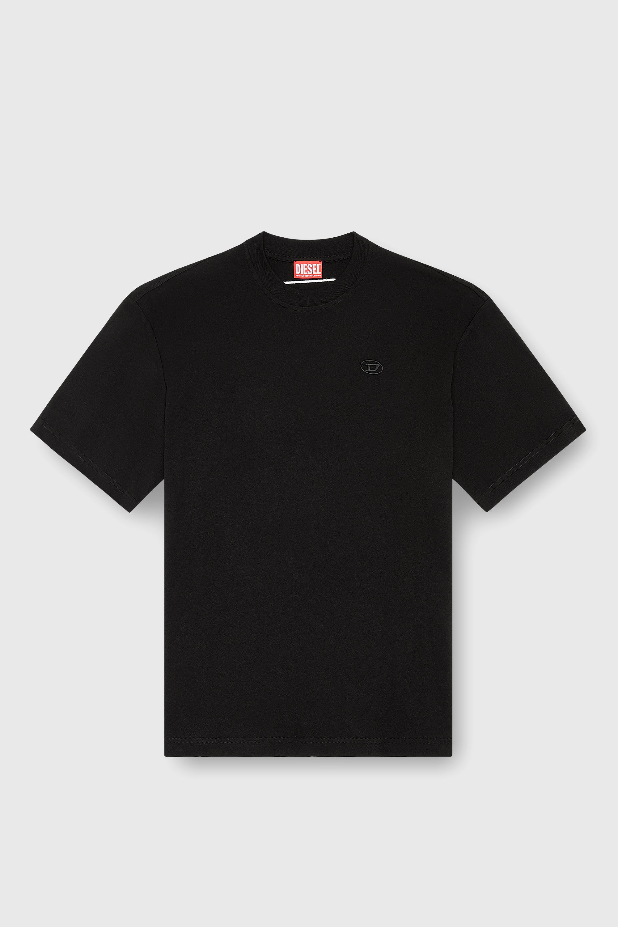Diesel - T-BOGGY-MEGOVAL-D, Man's T-shirt with maxi oval D embroidery in Black - 2