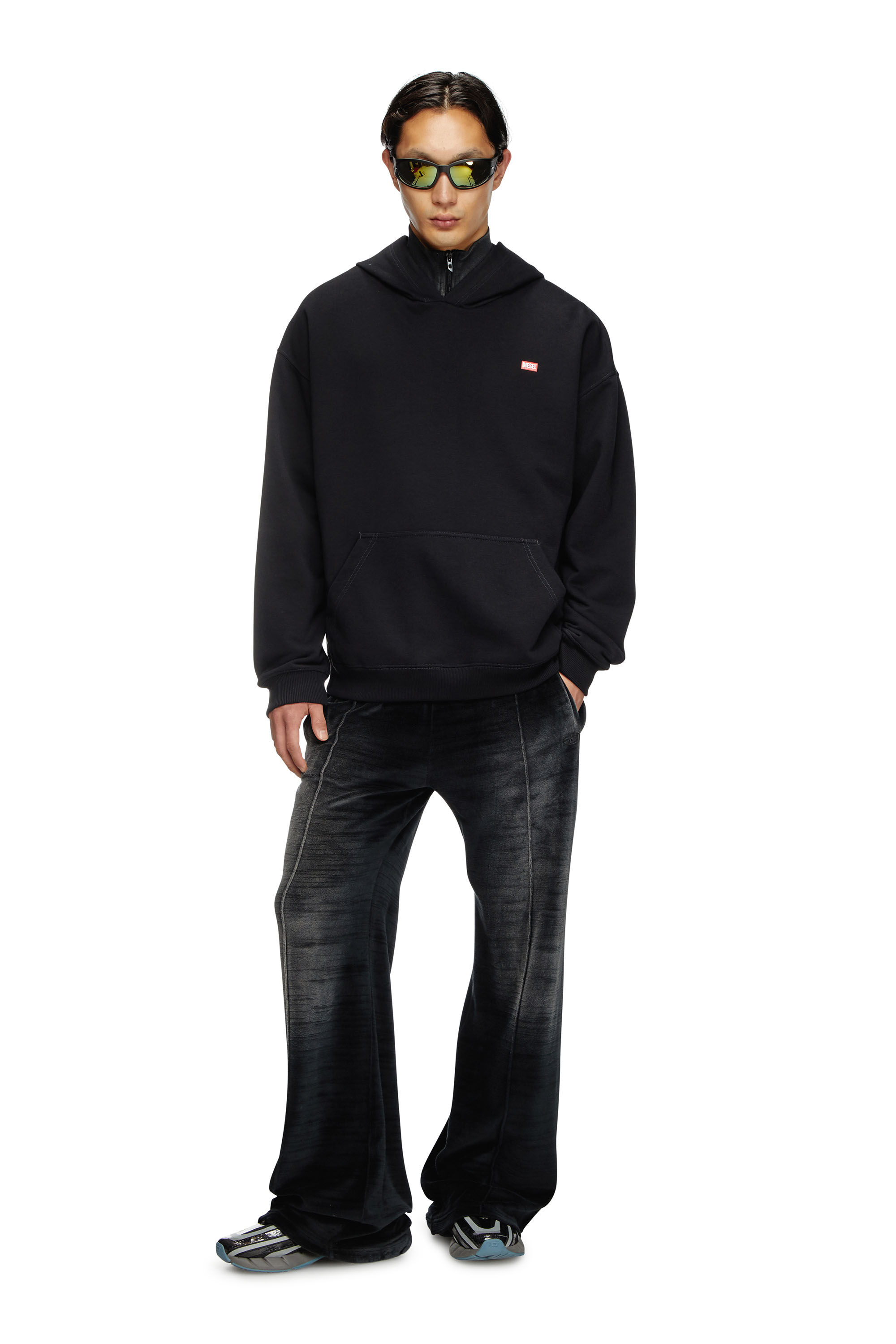 Diesel - S-BOXT-HOOD-R11, Man's Hoodie with runway set print in Black - 1