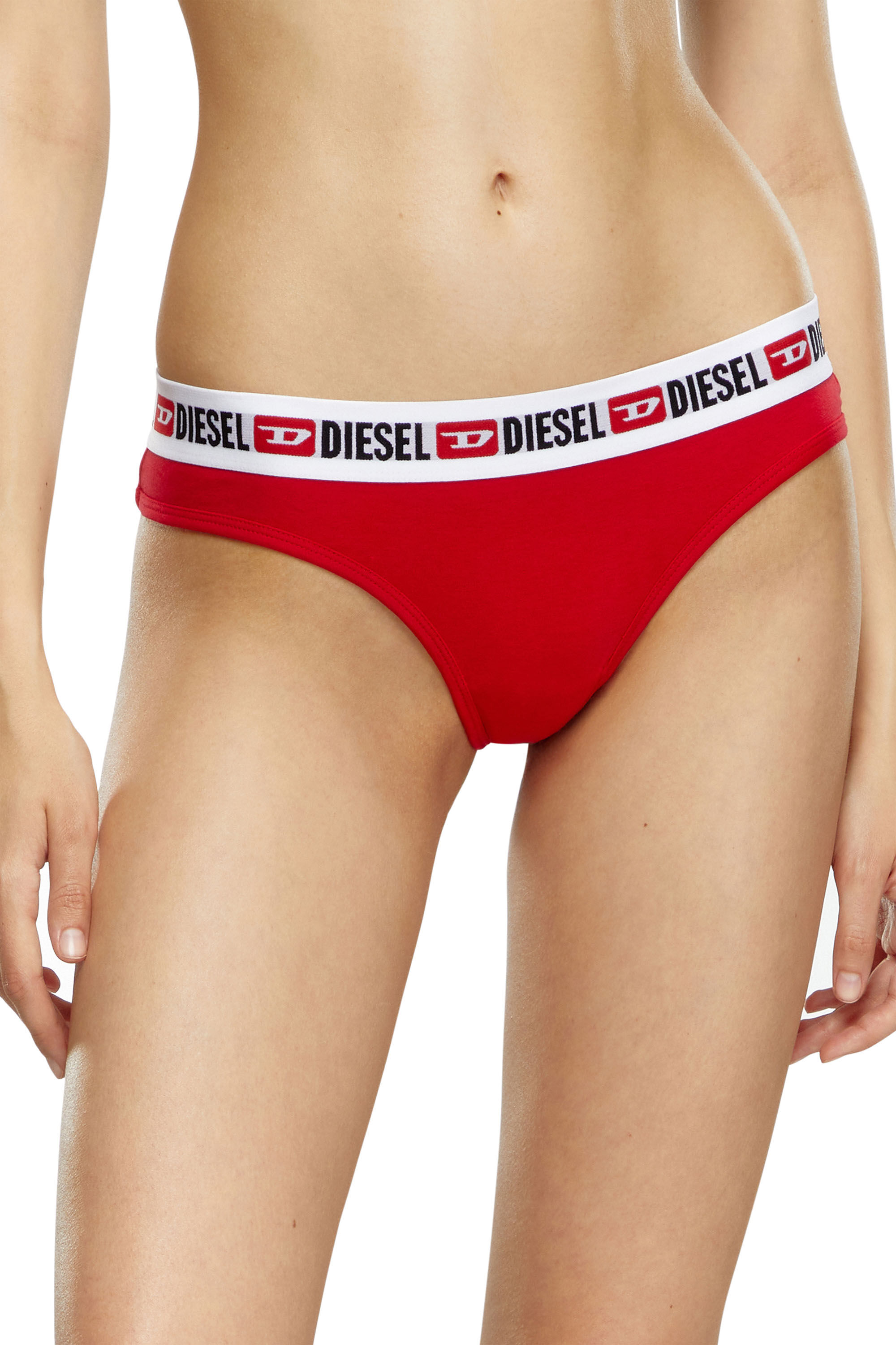 Diesel - UFST-STARS-THREEPACK, Woman's Three-pack of Denim Division thongs in White/Red - 3