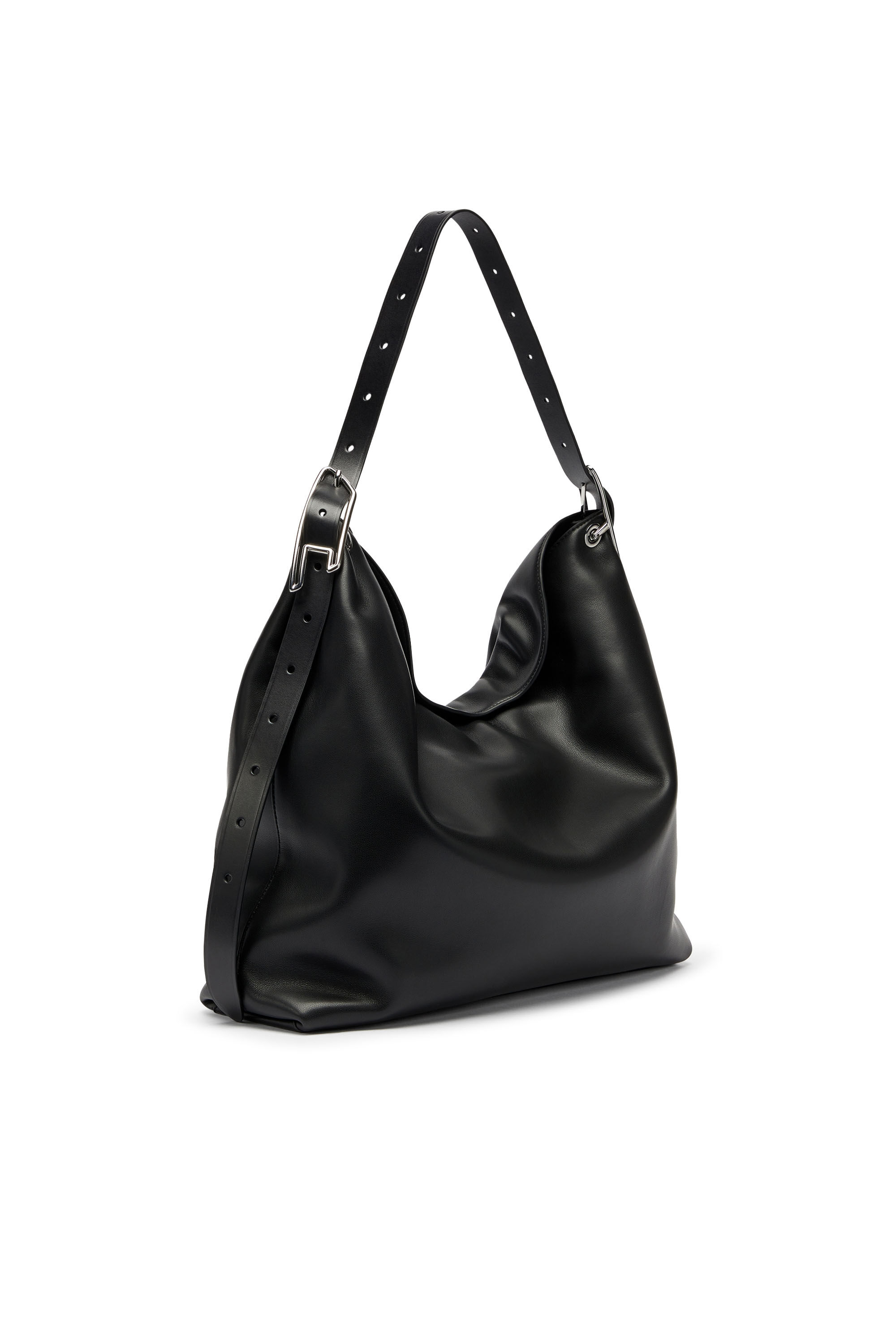 Diesel - D-LINE HOBO L, Woman's D-Line-Leather hobo bag in Black - 7