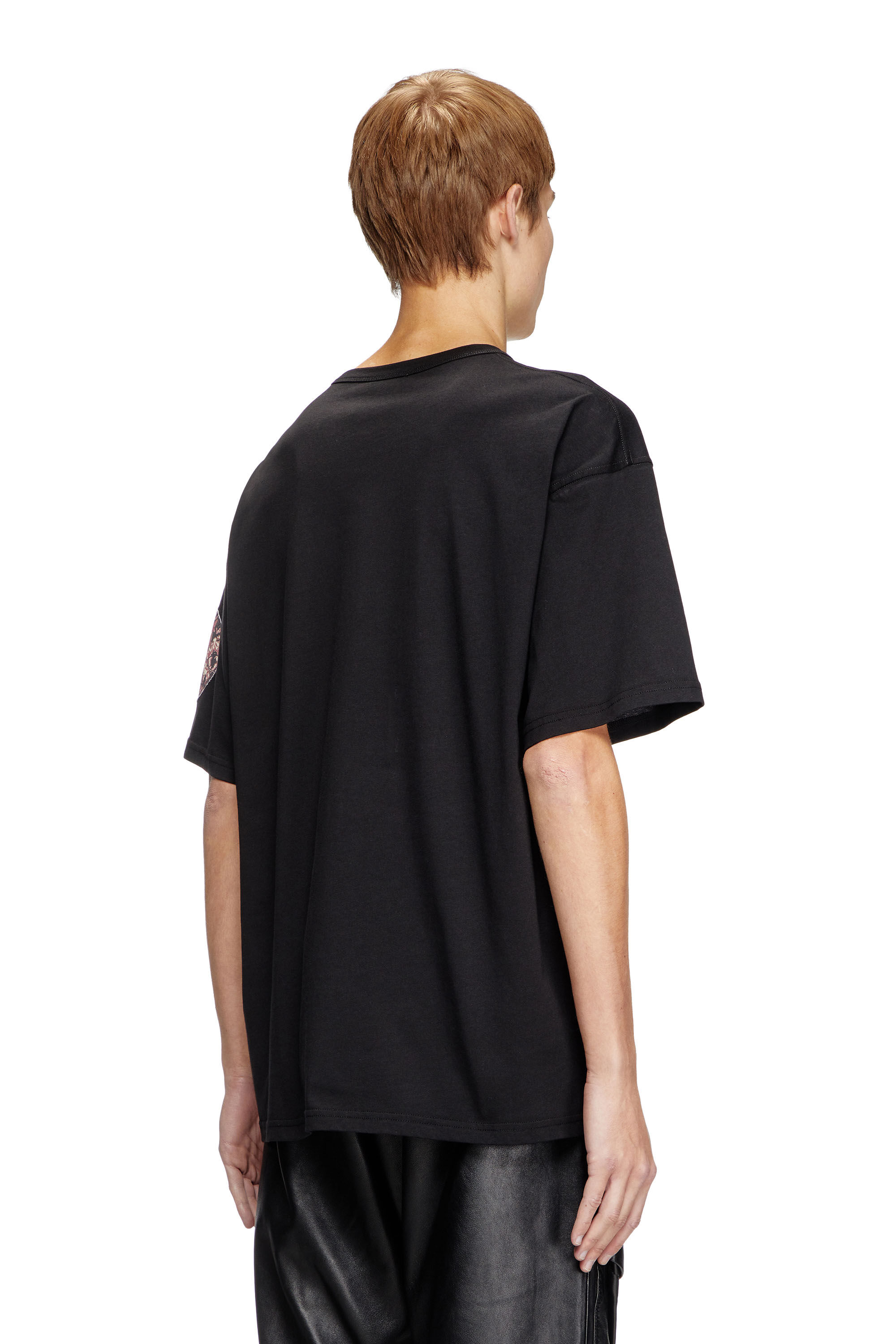 Women's T-shirt with embroidered D patch | Black | Diesel