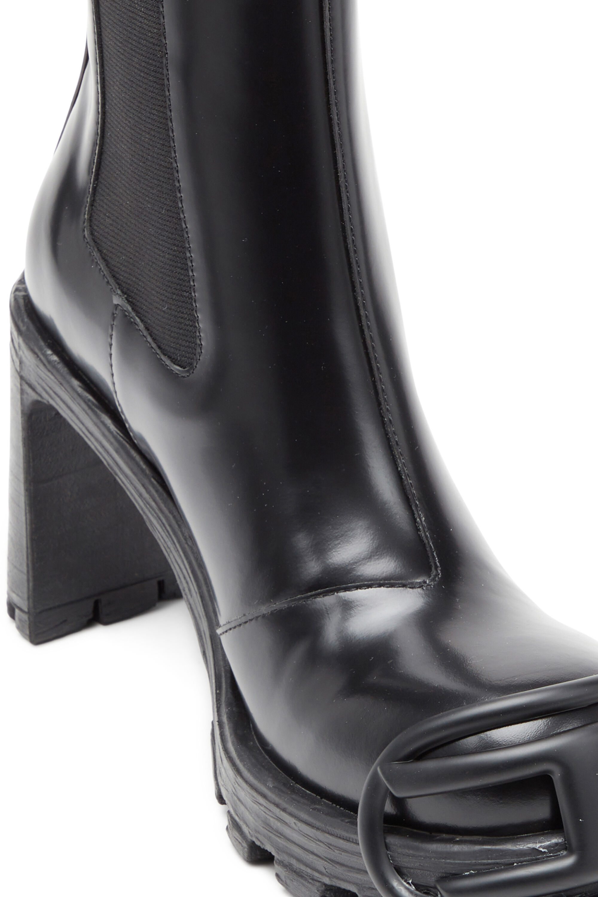 Diesel - D-HAMMER CH D W, Woman's D-Hammer-High-heel boots with Oval D plaque in Black - 4