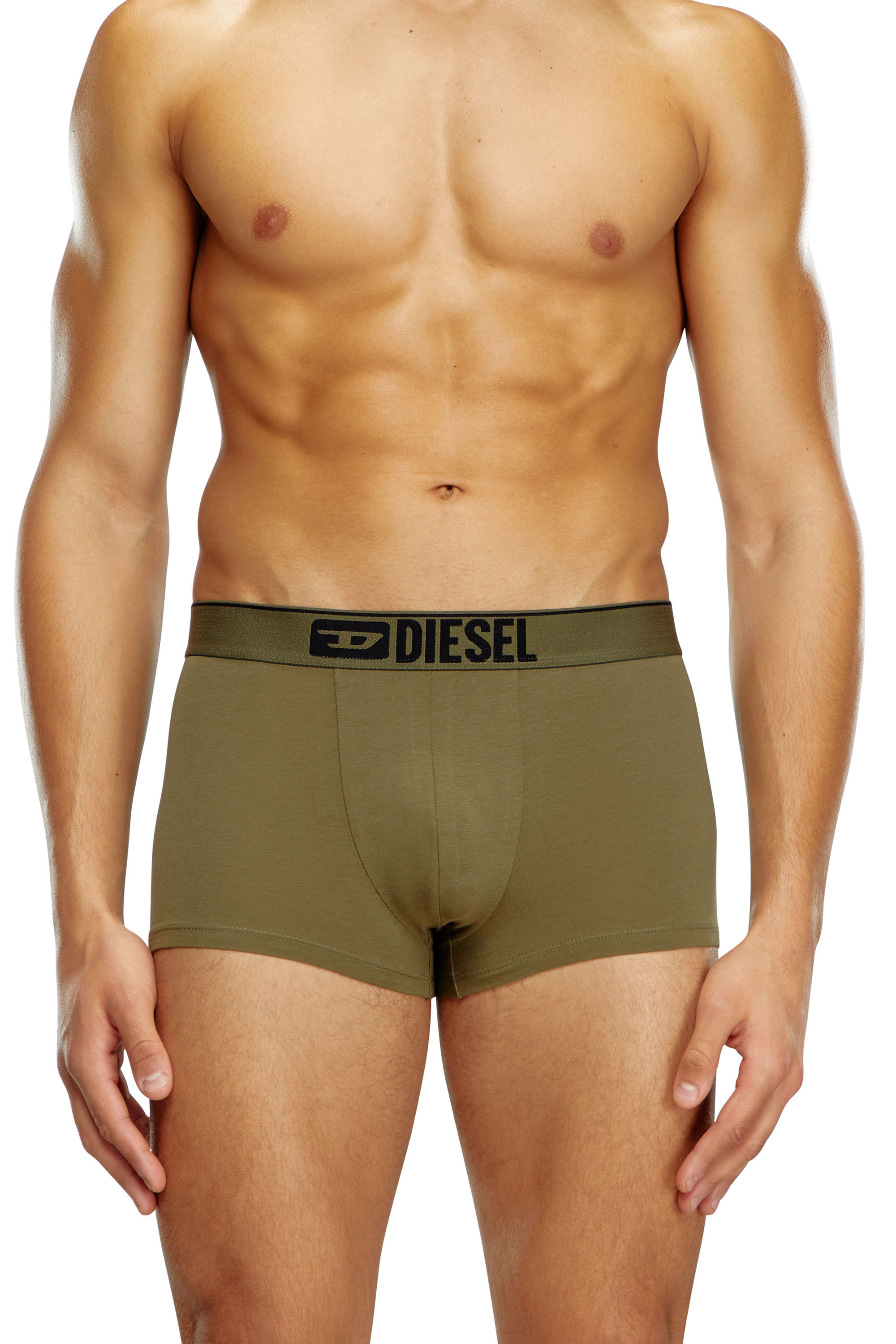 Diesel - UMBX-DAMIENTHREEPACK, Man's 3-pack boxer briefs plain and camo in Military Green - 3