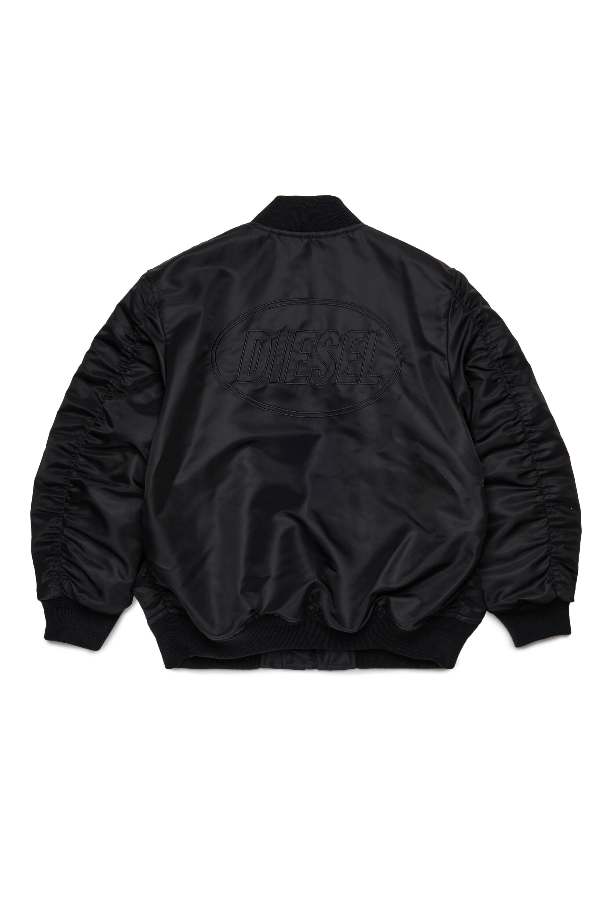Diesel - JHELD, Man's Nylon bomber jacket with embroidered logo in Black - 2