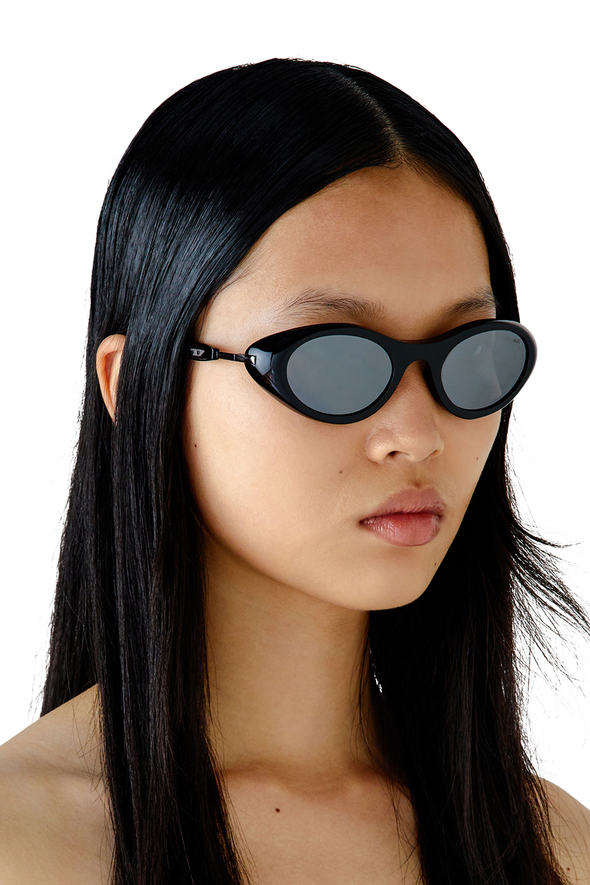Women's Wrap-around shape sunglasses | Black | Diesel