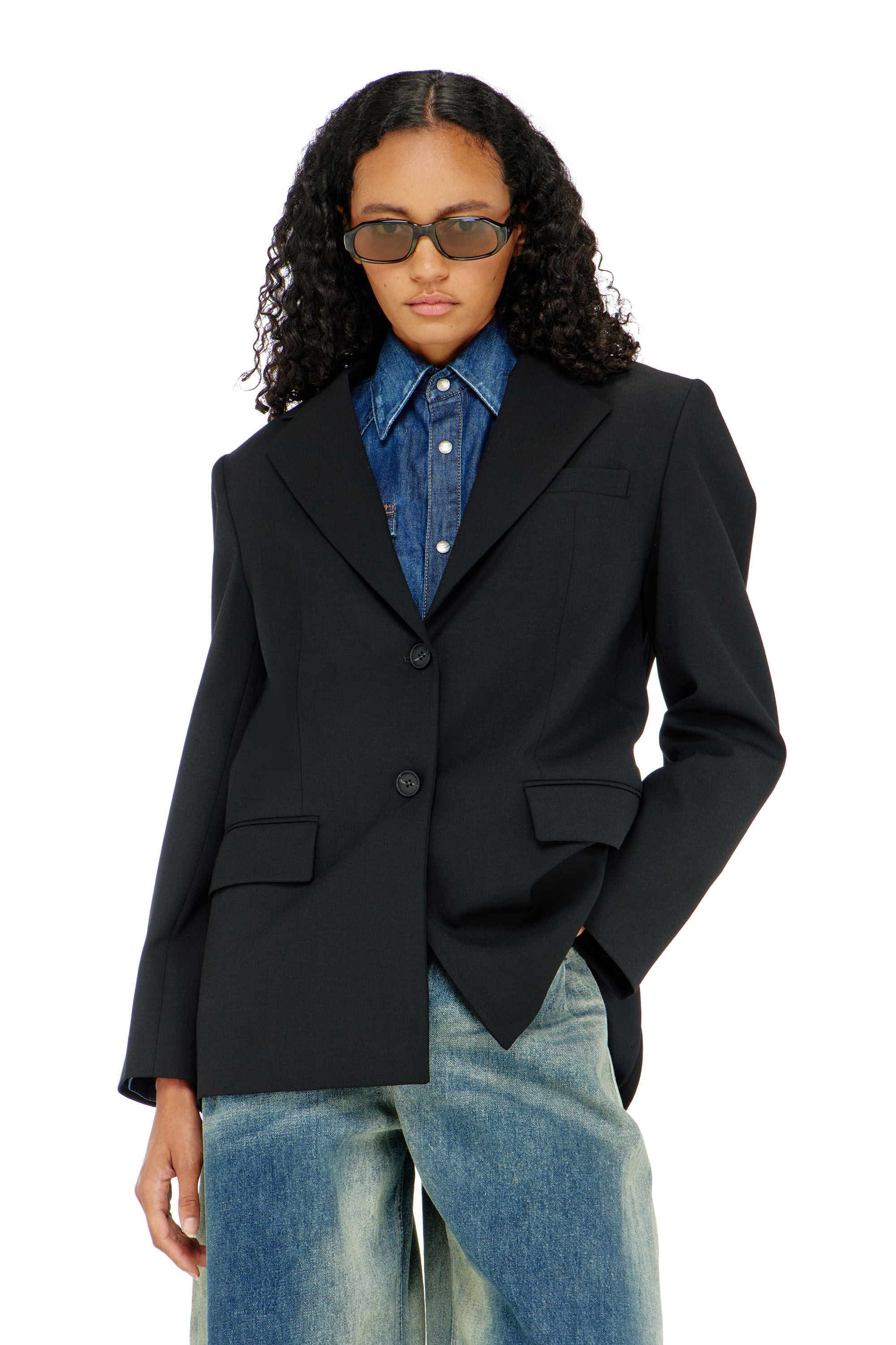 Diesel - G-KESS-R1, Woman's Blazer in wool blend in Black - 3