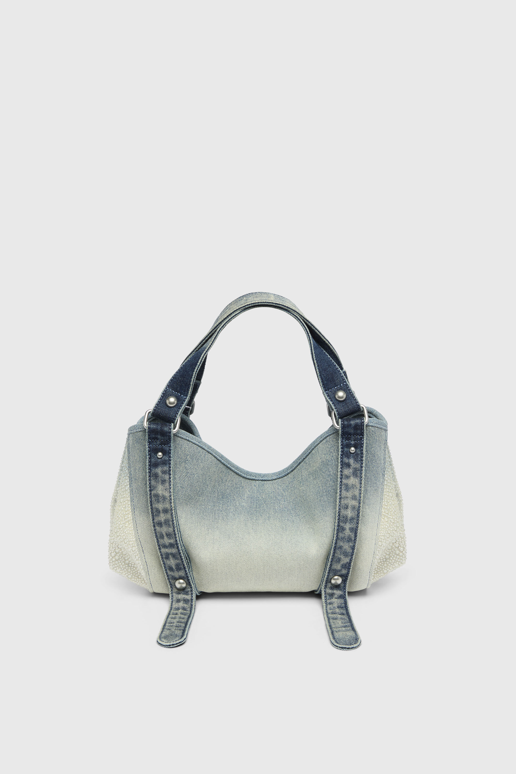 Diesel - D-ONE TOPHANDLE S, Woman's D-One-Small top-handle bag in crystal solarised denim in Blue - 2