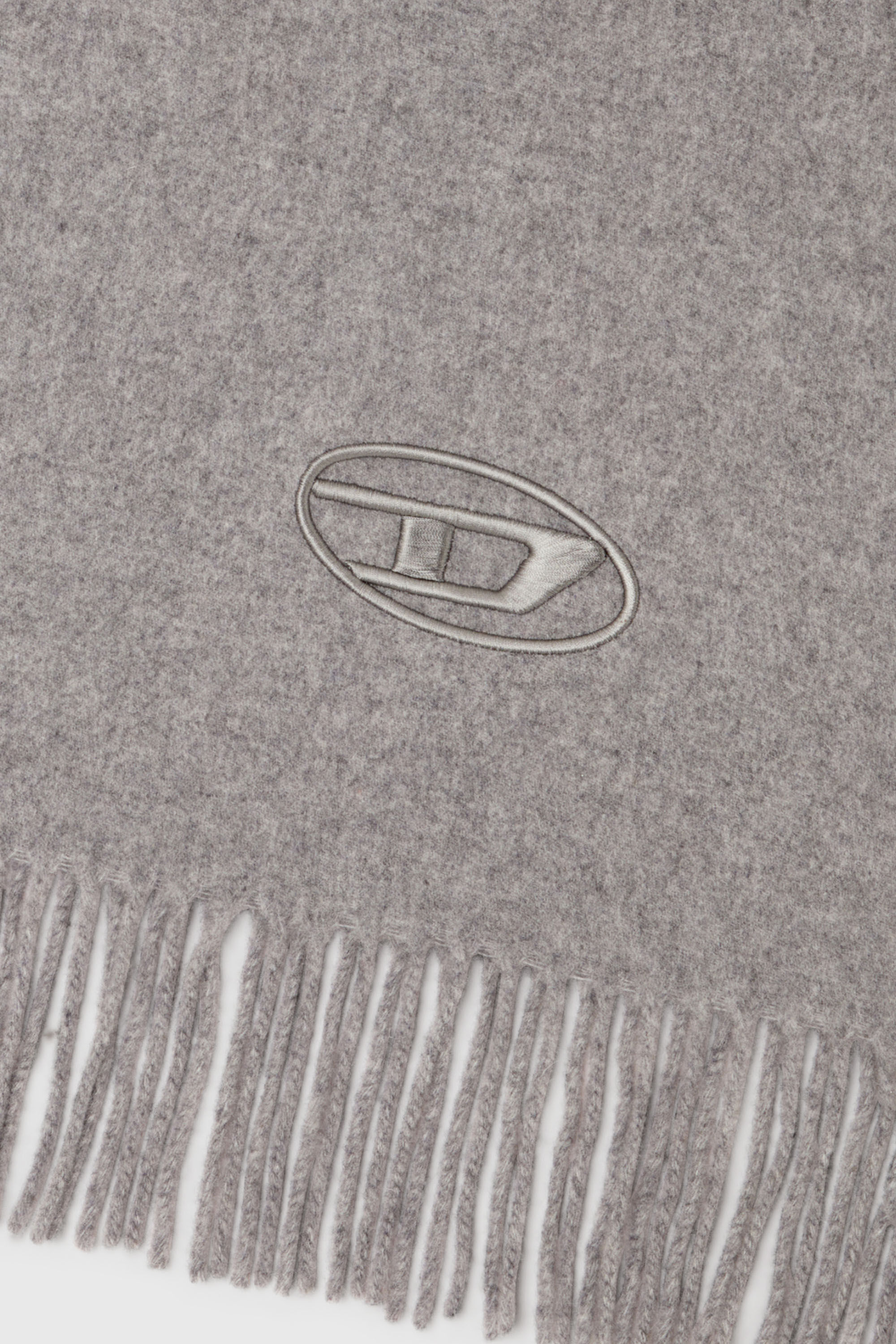 Diesel - S-IMON-D-LONG, Unisex's Wool-blend scarf with fringed edges in Grey - 3