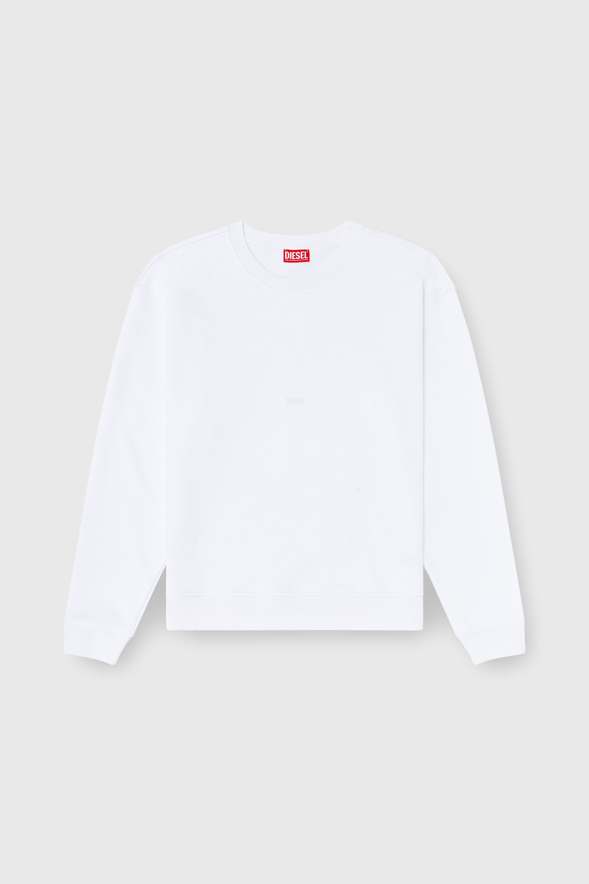 Diesel - S-NORM-AA5, Man's Cotton sweatshirt with micro logo embroidery in White - 2