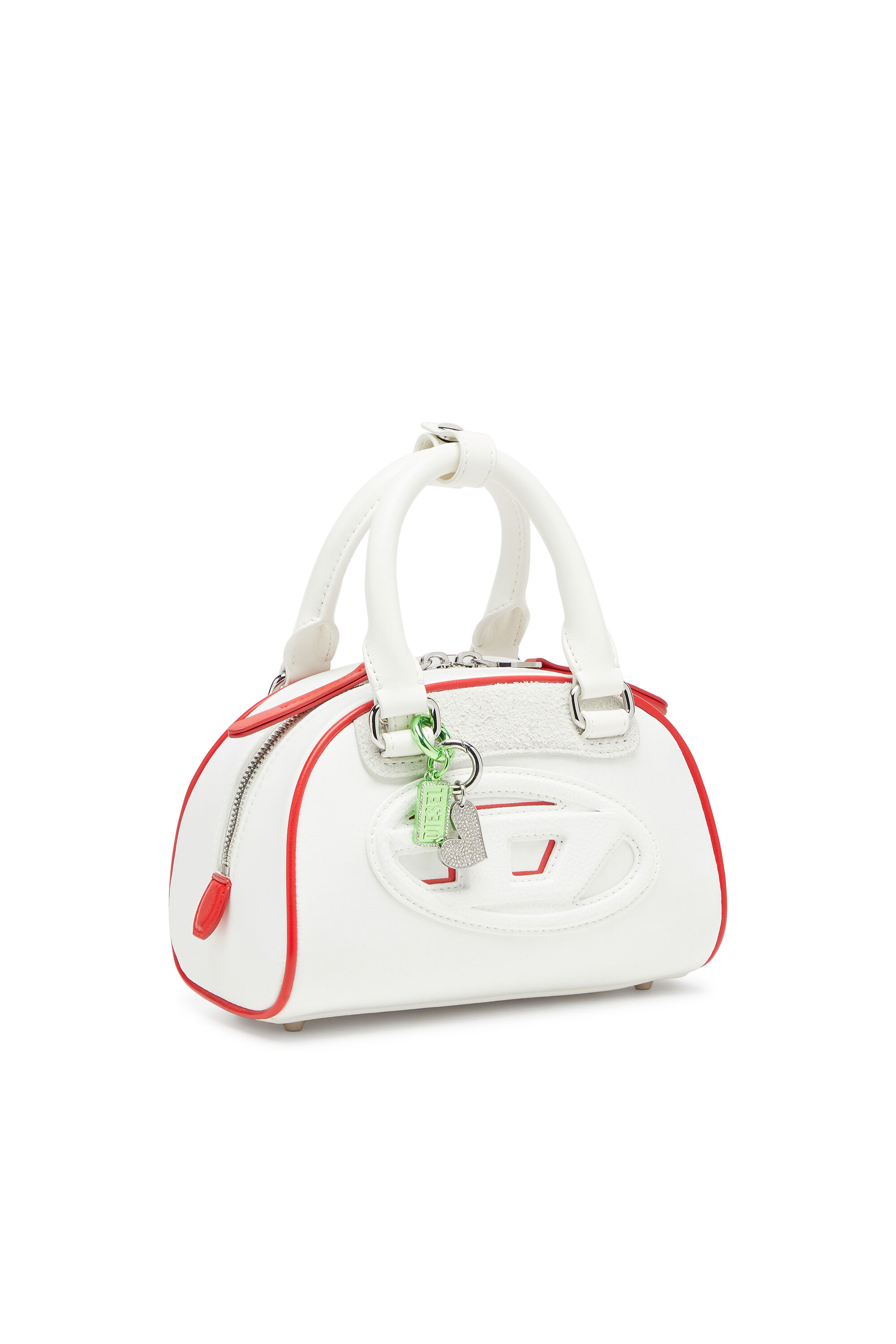 Diesel - 1DR DOME CROSSBODY, Woman's 1DR Dome-Colour-block mini bowling bag in White - 6