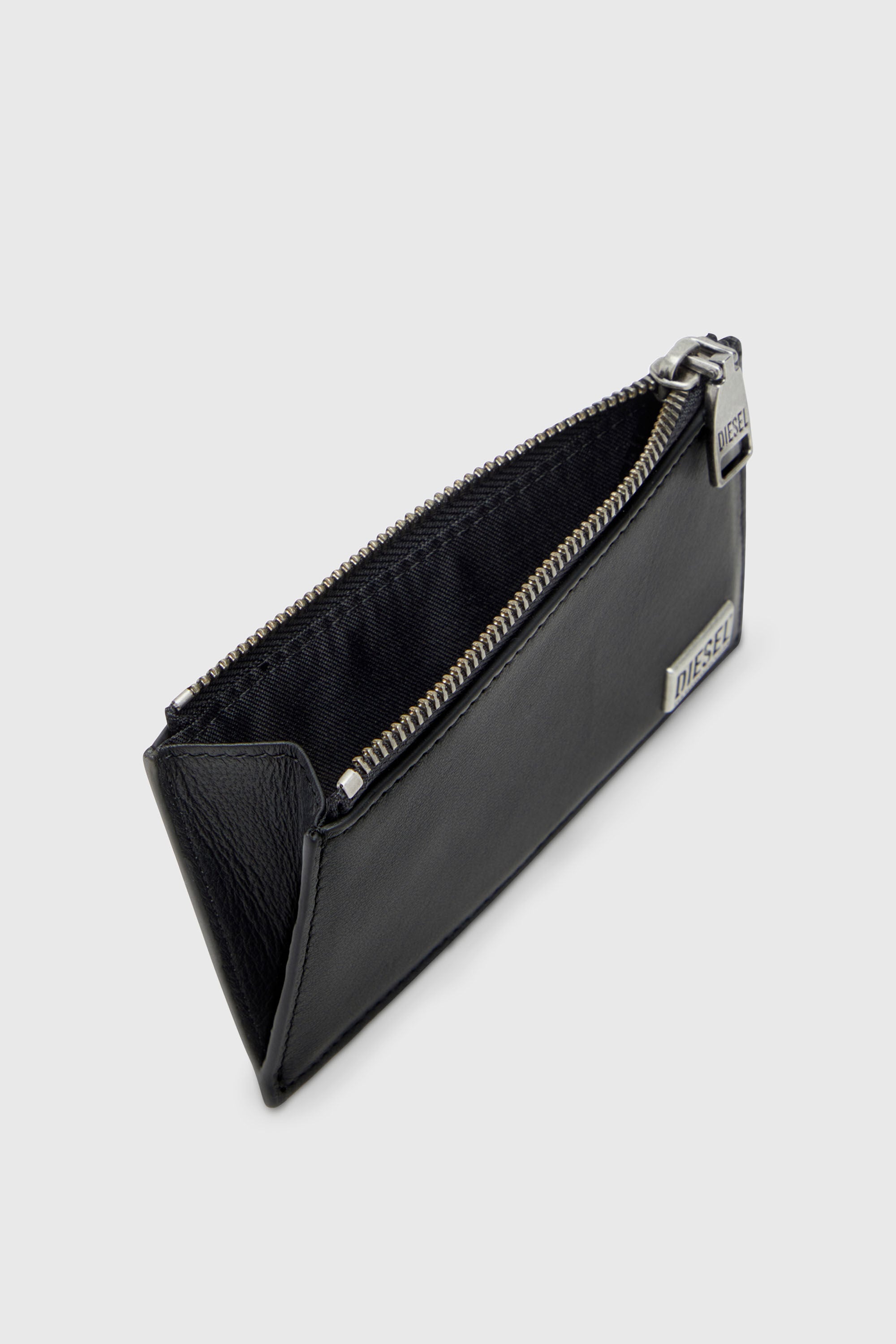 Diesel - BISCOTTO CARD HOLDER III, Man's Flat card holder in semi gloss leather in Black - 3