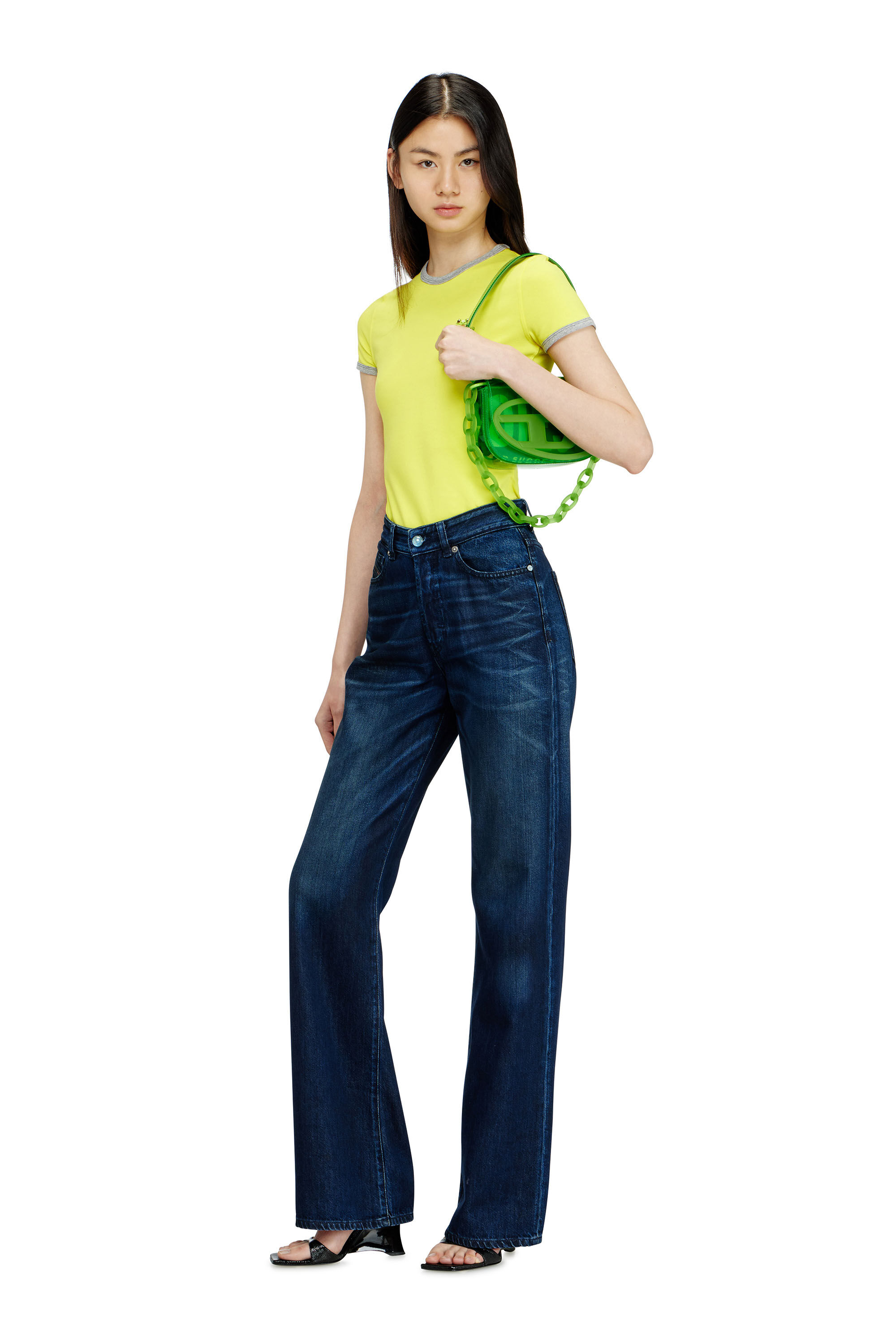 Diesel - 1DR, Woman's 1DR-Iconic shoulder bag in transparent TPU in Green - 7