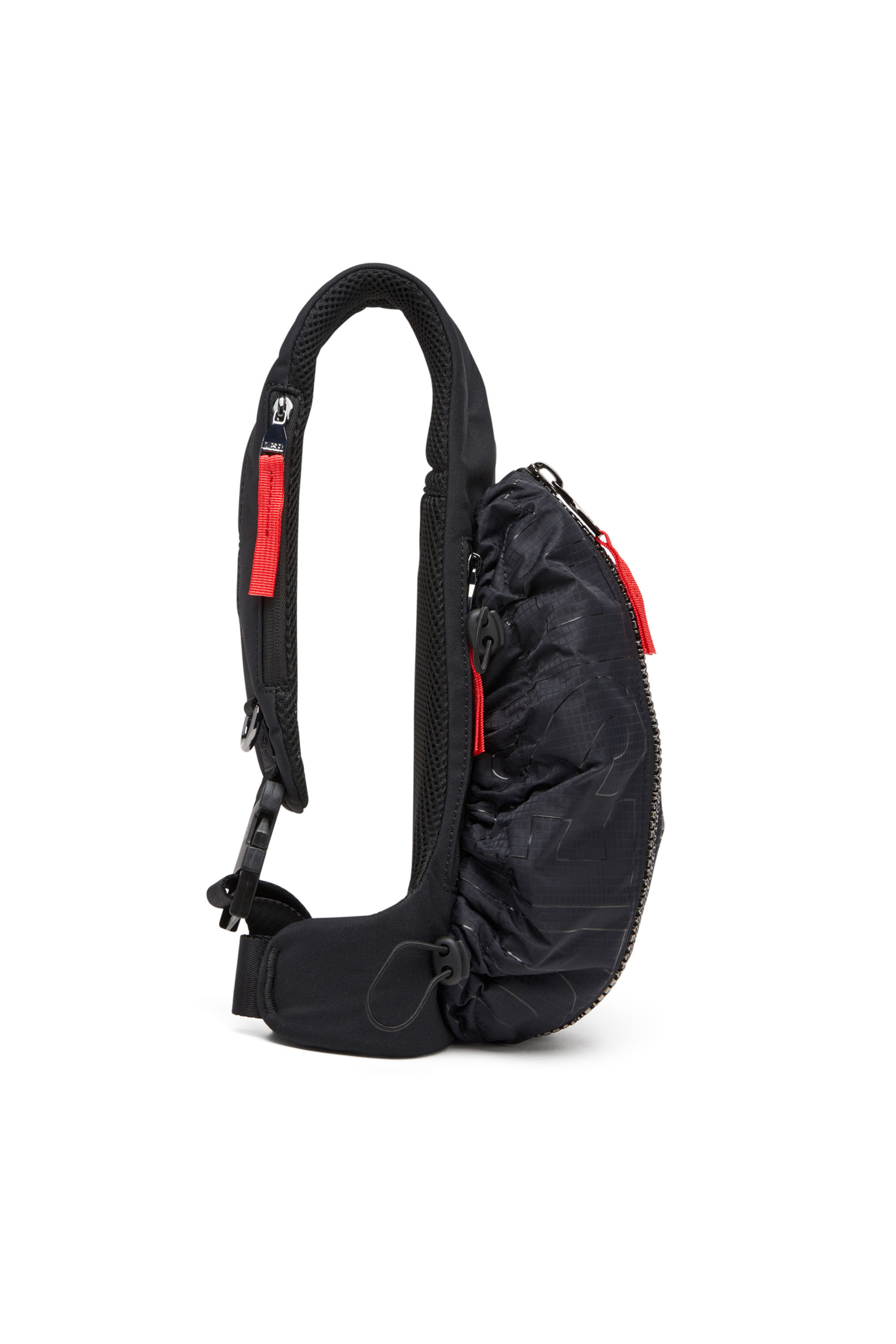 Diesel - ZIP-D CROSSBODY X, Man's Zip-D-Sling bag in check-jacquard shell in Black - 4