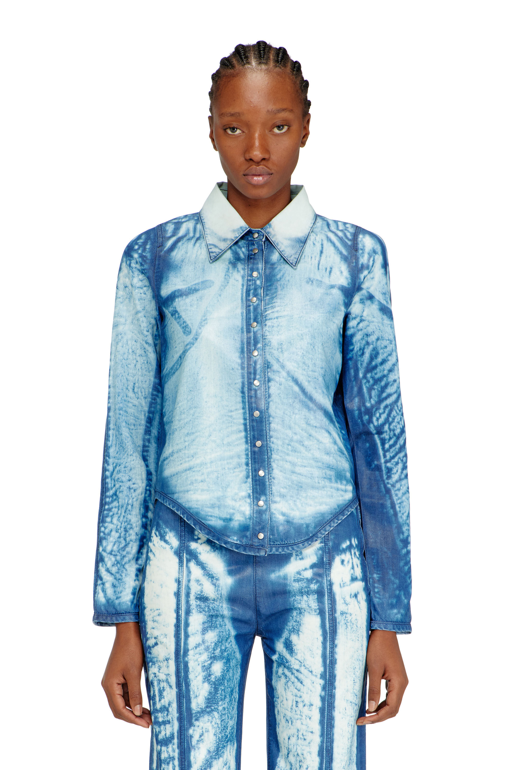 Diesel - DE-LYRIA-FSI, Woman's Shirt in X-Ray Lyocell denim in Blue - 3