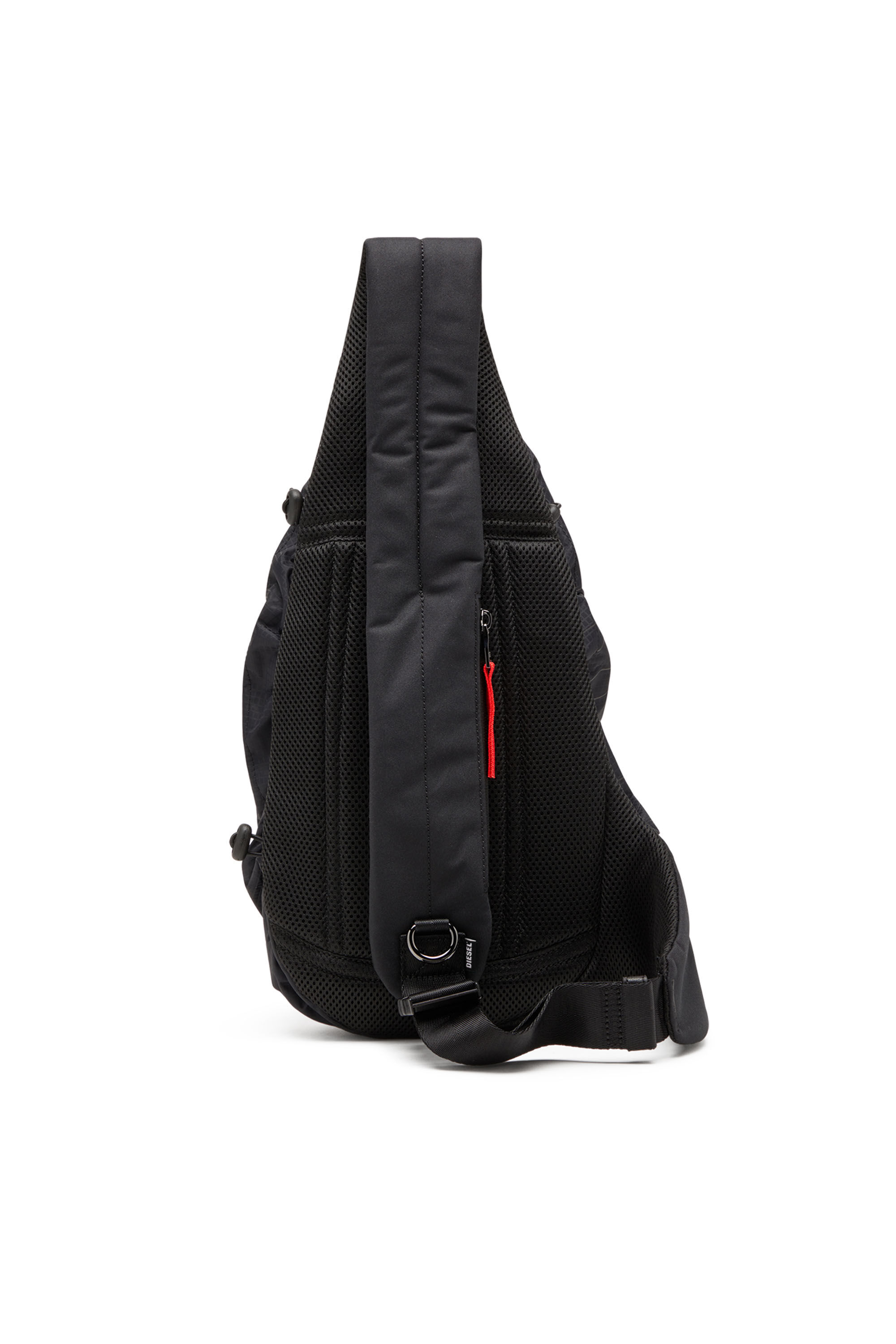 Diesel - ZIP-D SLING BAG X, Man's Zip-D-Sling backpack in check-jacquard shell in Black - 3