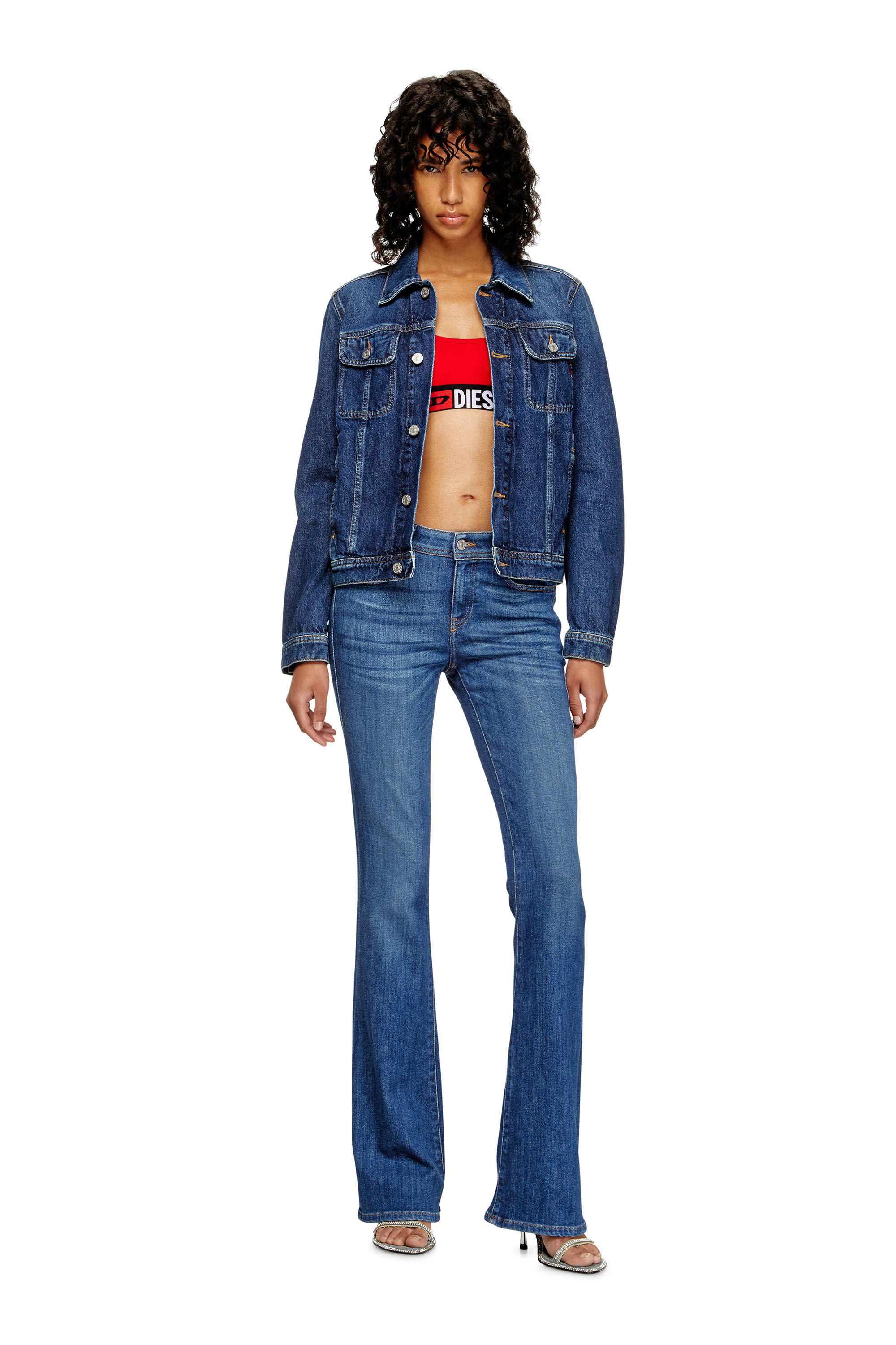 Diesel - UFSB-ORIBA, Woman's Bralette with logo band in Red - 5