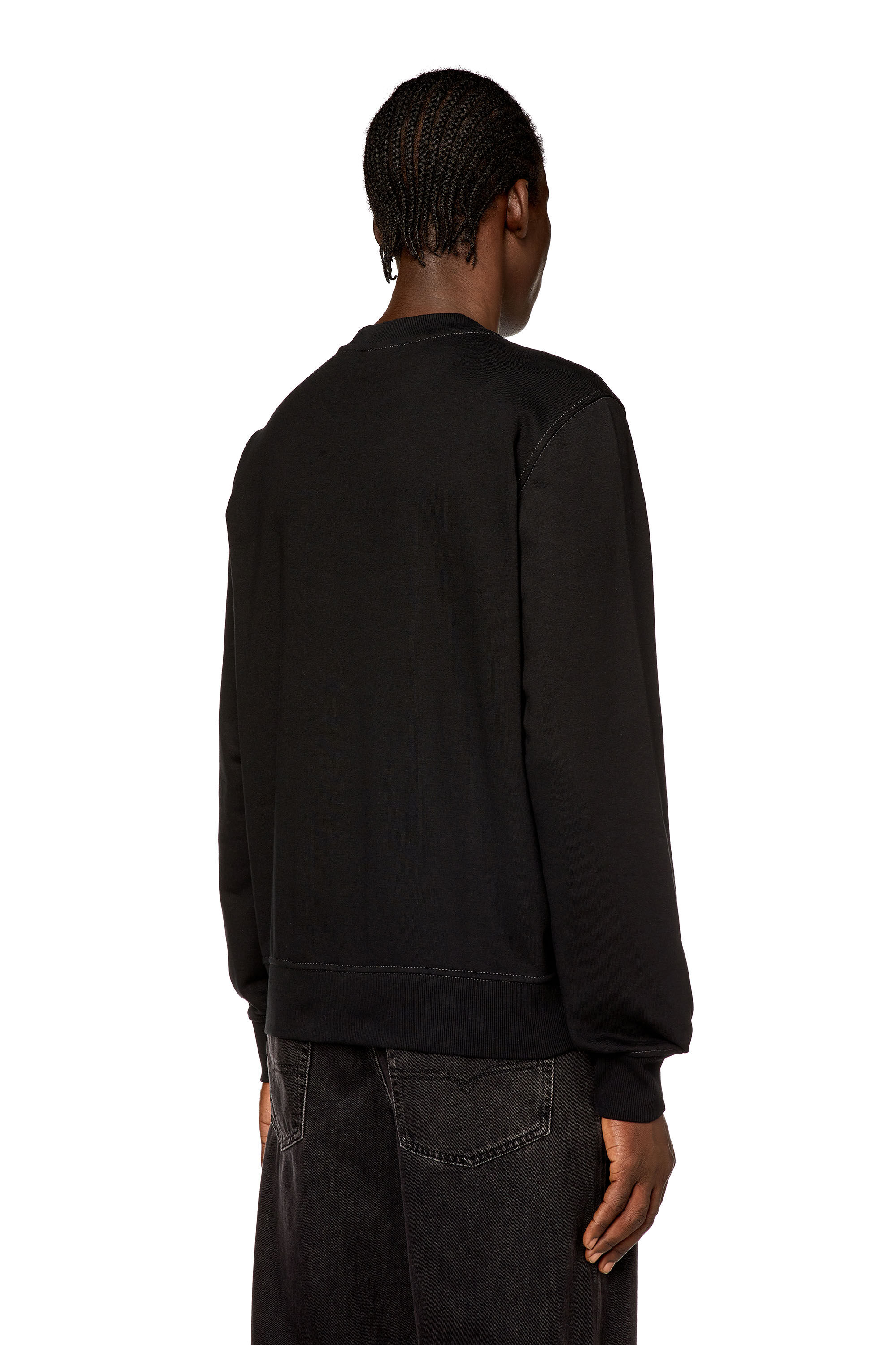 Diesel - S-GINN-K40, Man's Sweatshirt with glitchy logo in Black - 3