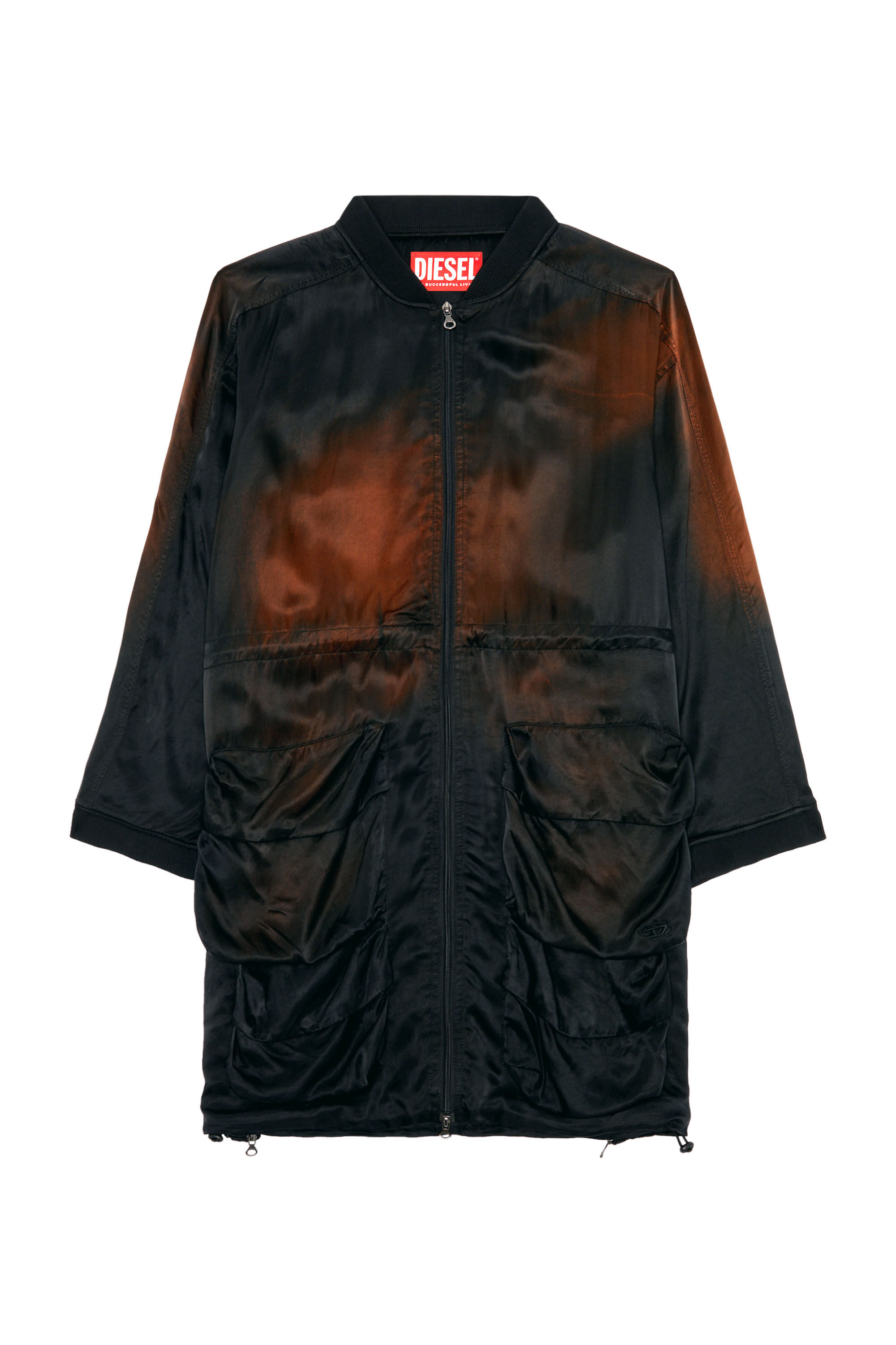 Women's Dress in solarised satin | Black | Diesel Women's Dress in solarised satin | Black | Diesel