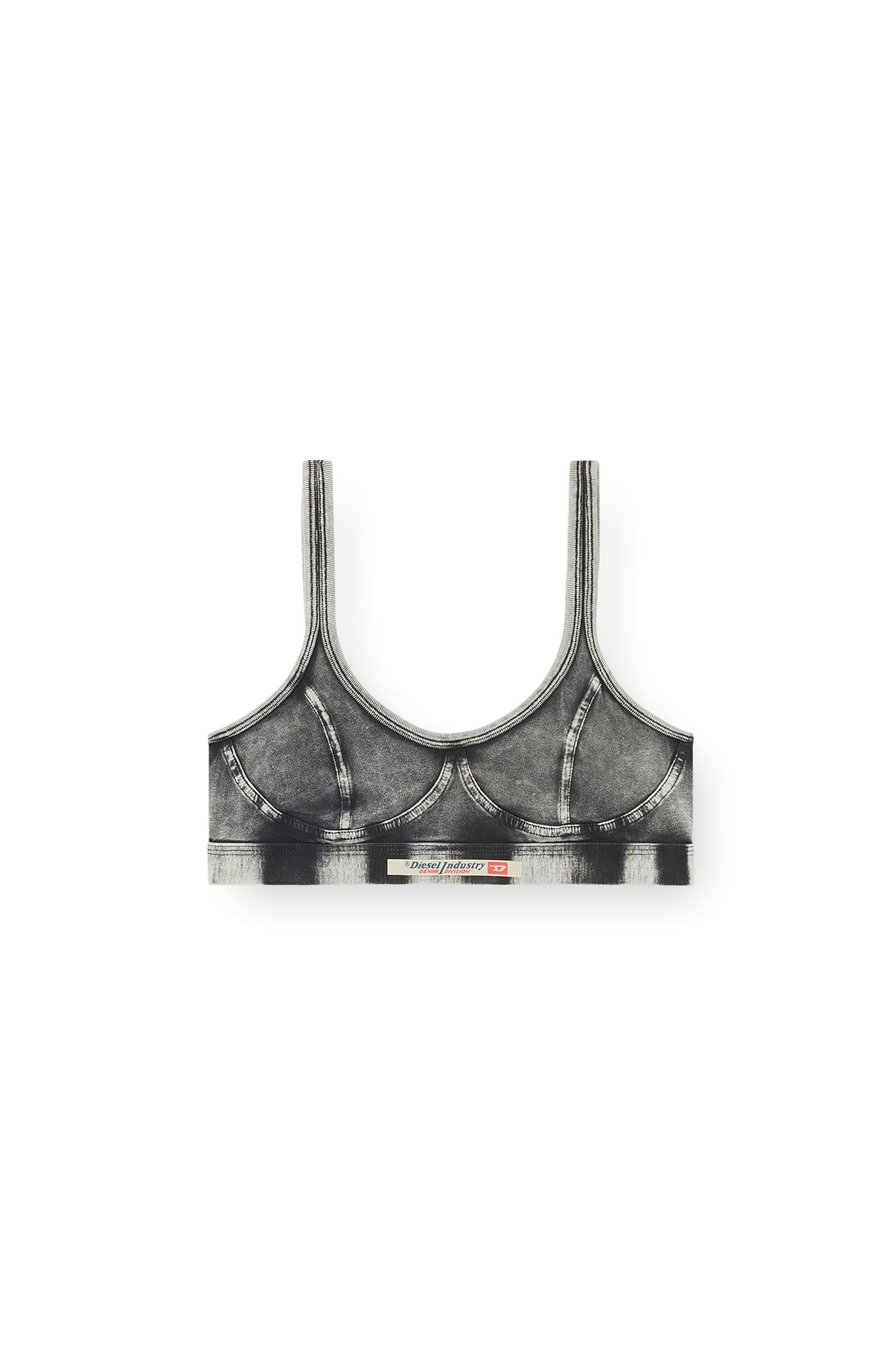 Diesel - KASSIE-DNM, Woman's Bralette in denim-effect jersey in Black - 1
