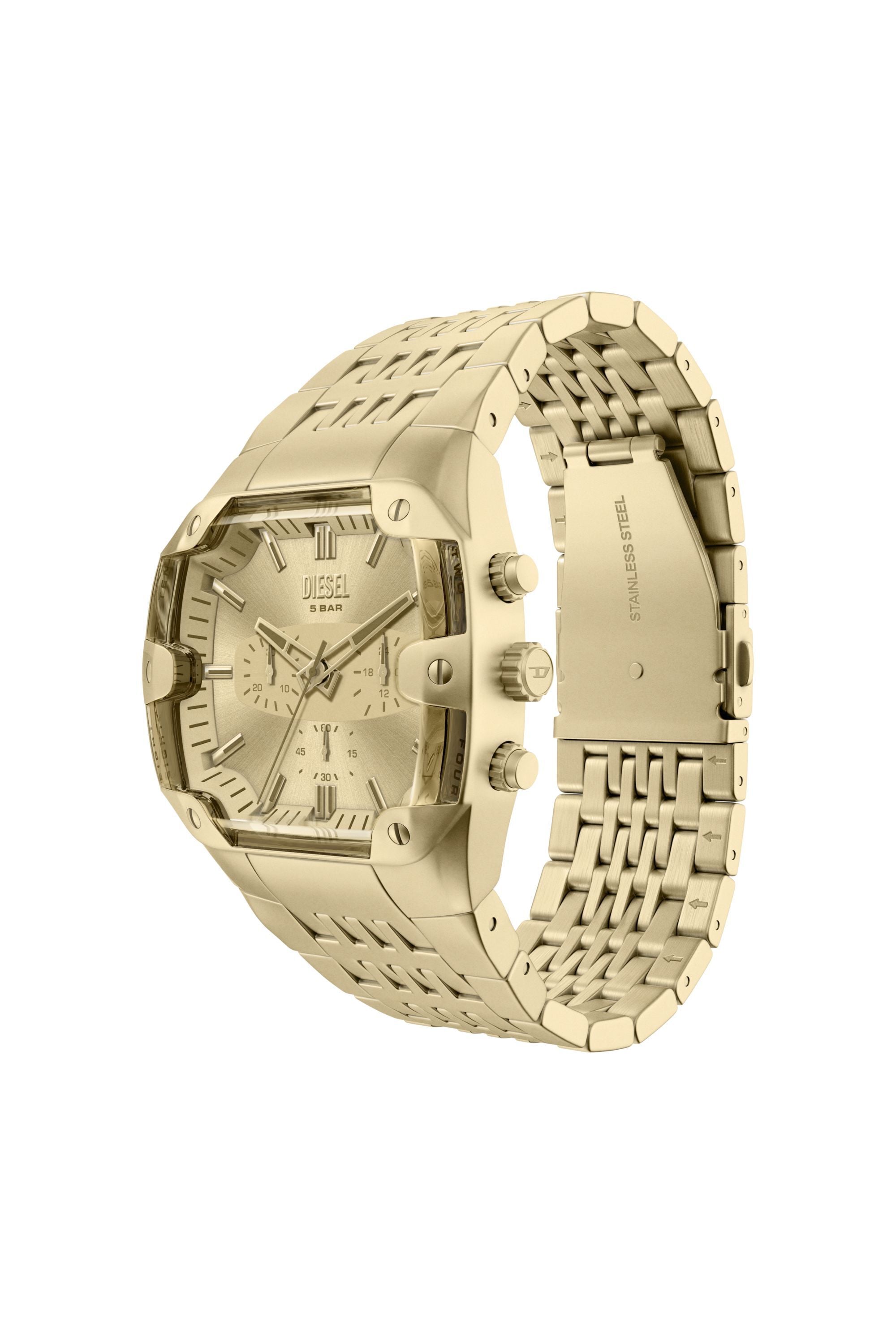 Diesel - DZ4718 WATCH, Man's Spiked Cushion gold-tone stainless steel watch in Gold - 5