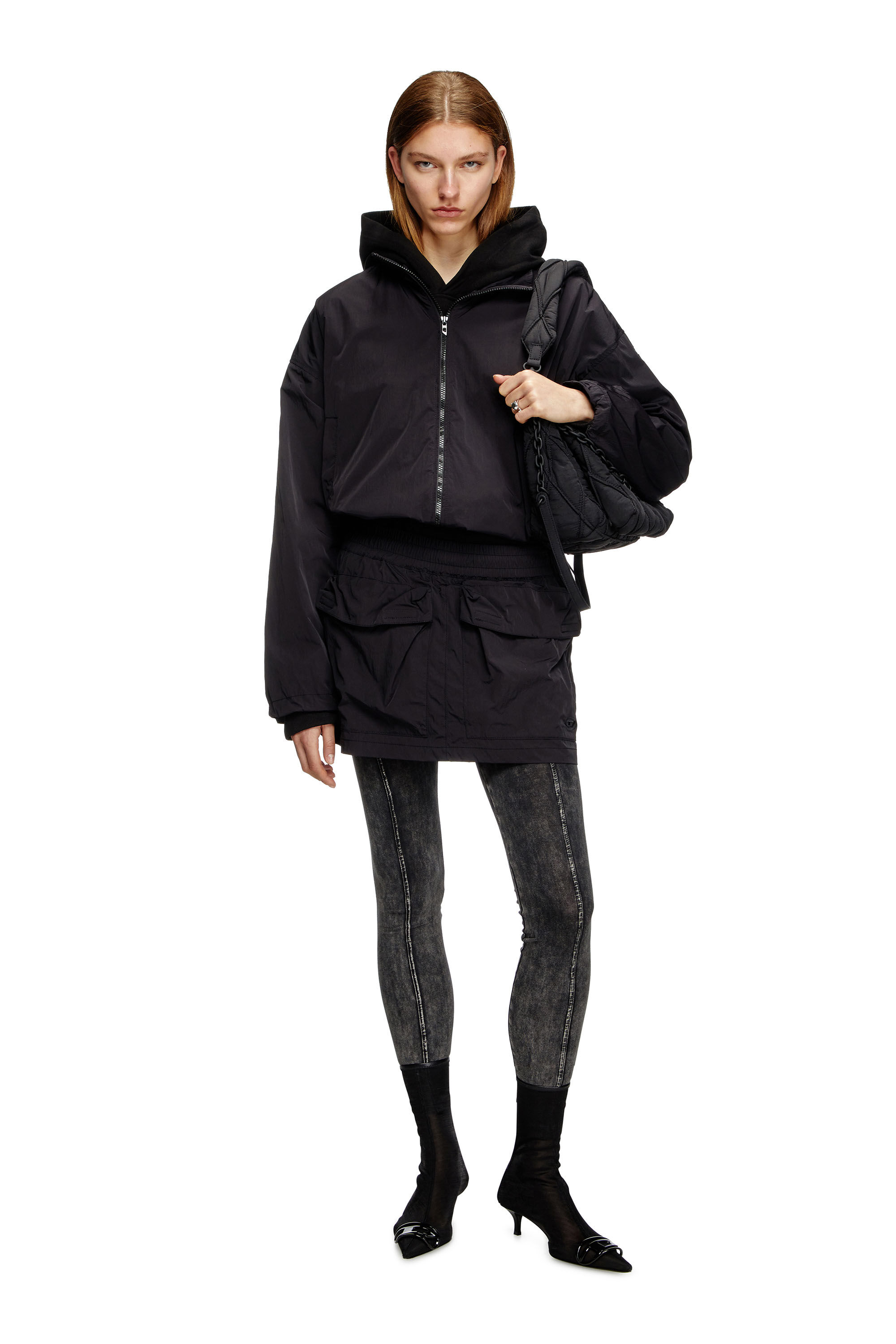 ジャケット DIESEL Woman Jacket Navy A0997009I29 01 Diesel Japanese Style Viscose Zip Reversible Women's Bomber