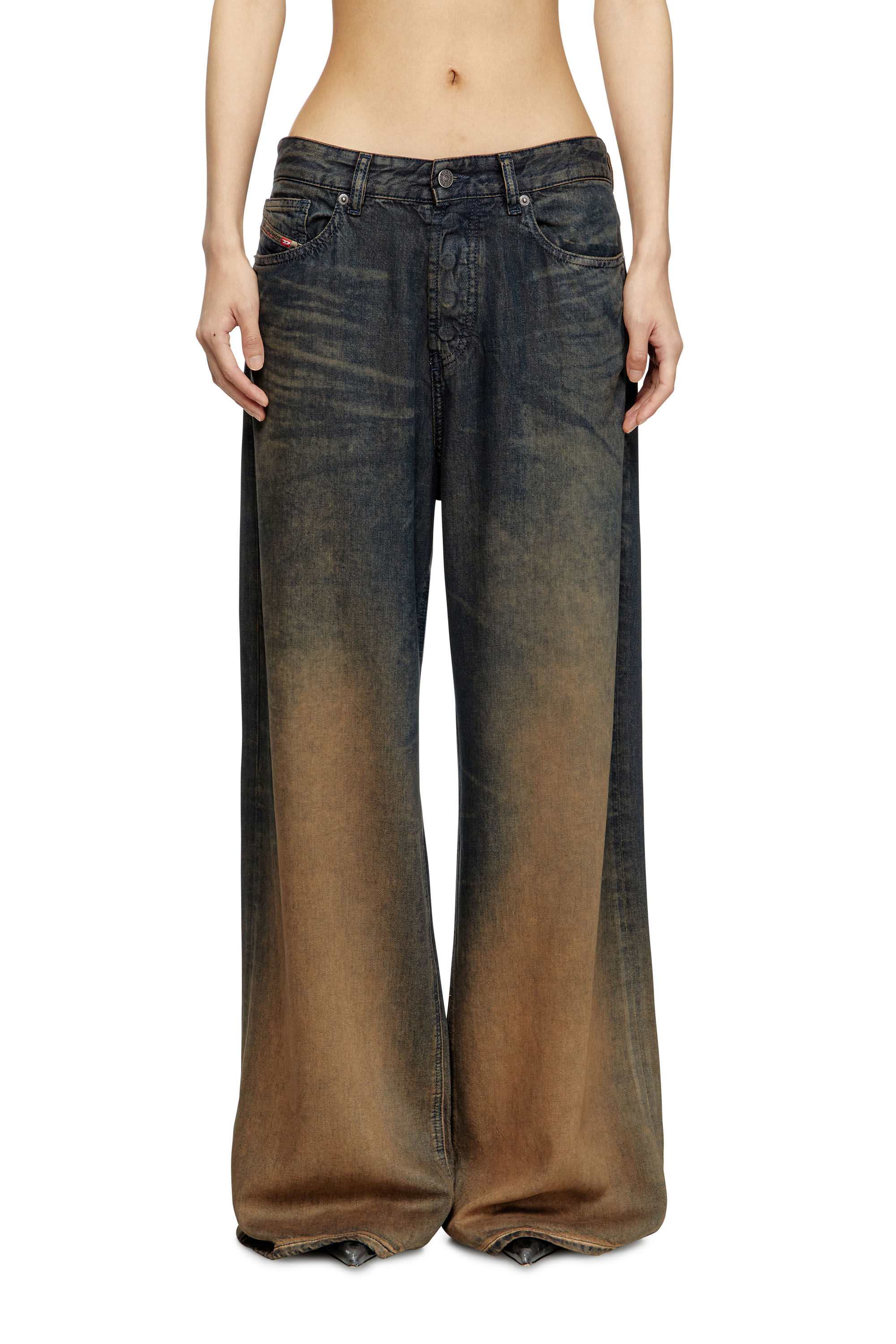 Diesel - Woman's Relaxed Jeans 1996 D-Sire 068TF, Blue/Brown - 3